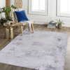 5x8 Area Rug, Washable Rug, Low-Pile, Non-Slip, Non-Shedding, Foldable, Kid & Pet Friendly - Area Rugs for living room, bedroom, kitchen, dining room rug - Perfect Gifts, (Gray/Gold, 5' x 8')