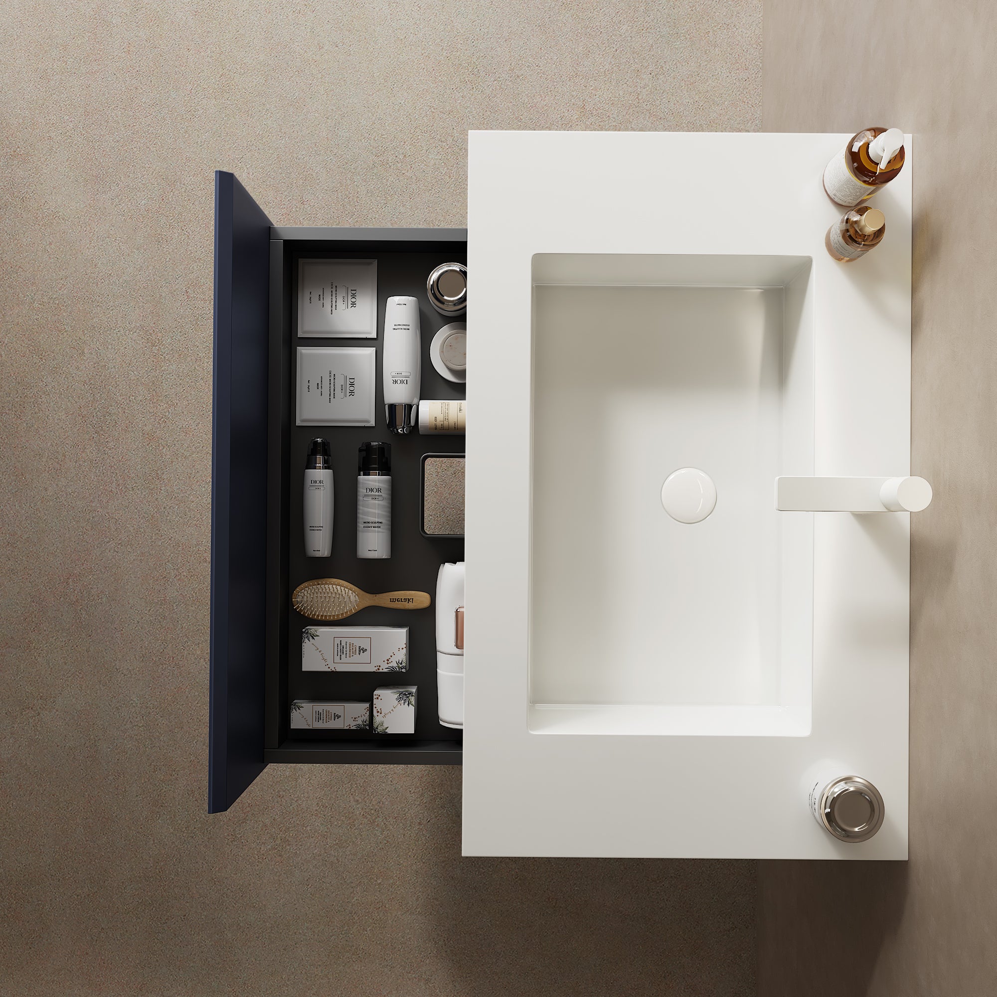 TUYA 30" Bathroom Sink without Cabinet, with One-piece Molding Bright White Basin