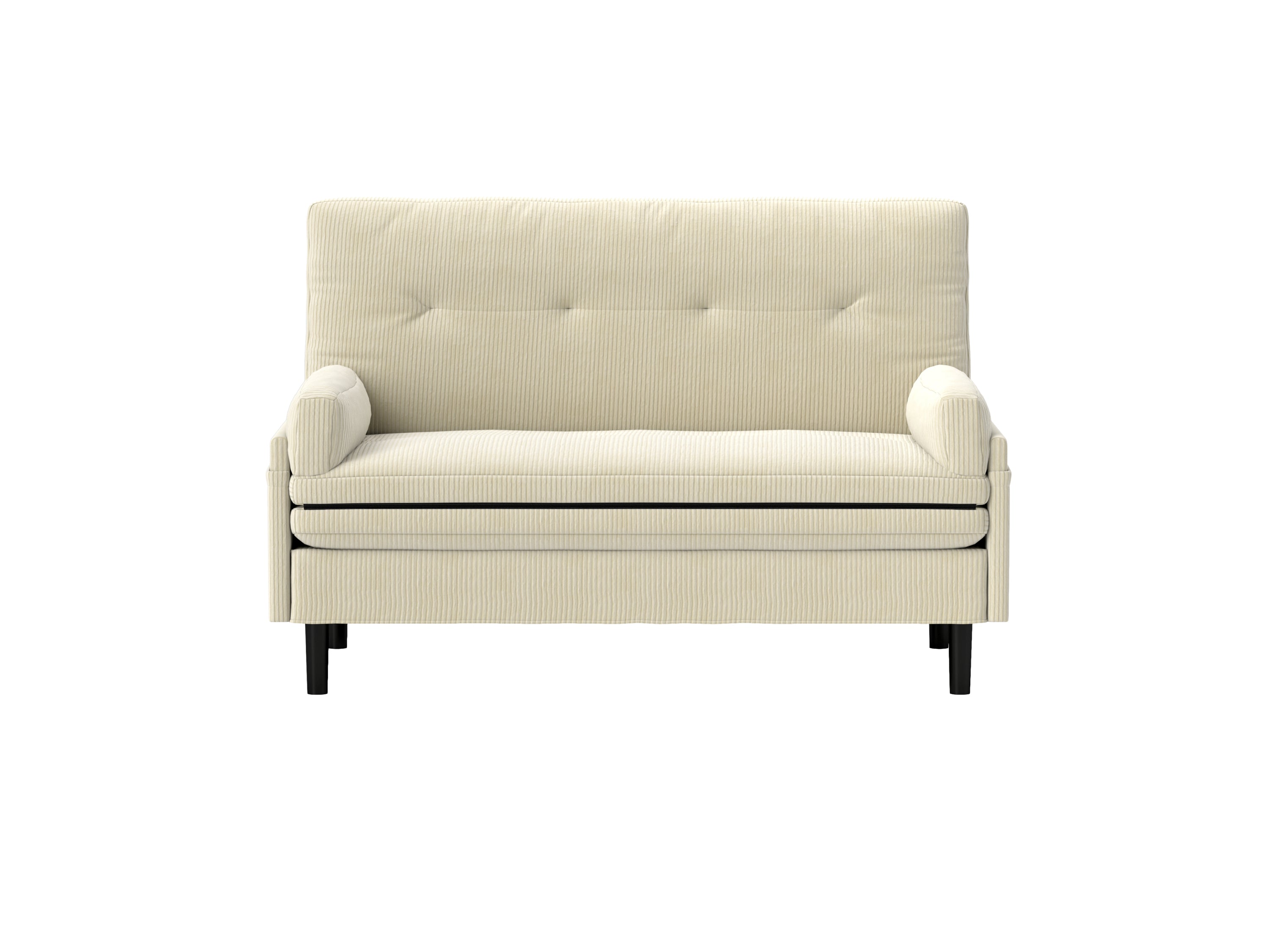 Ivory Corduroy Loveseat, Convertible Lounge Chair and Bed