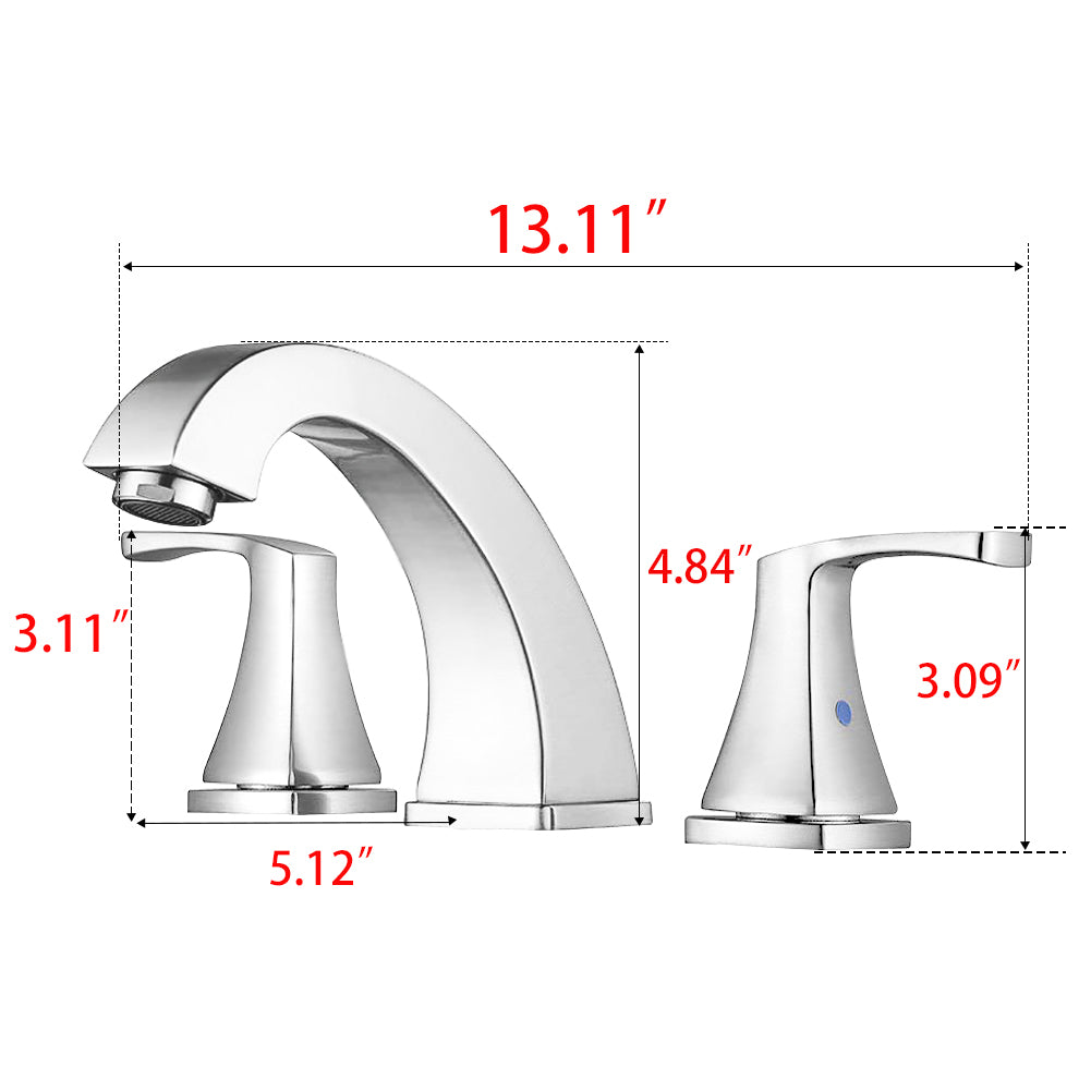 Widespread 2 Handles Bathroom Faucet with Pop Up Sink Drain