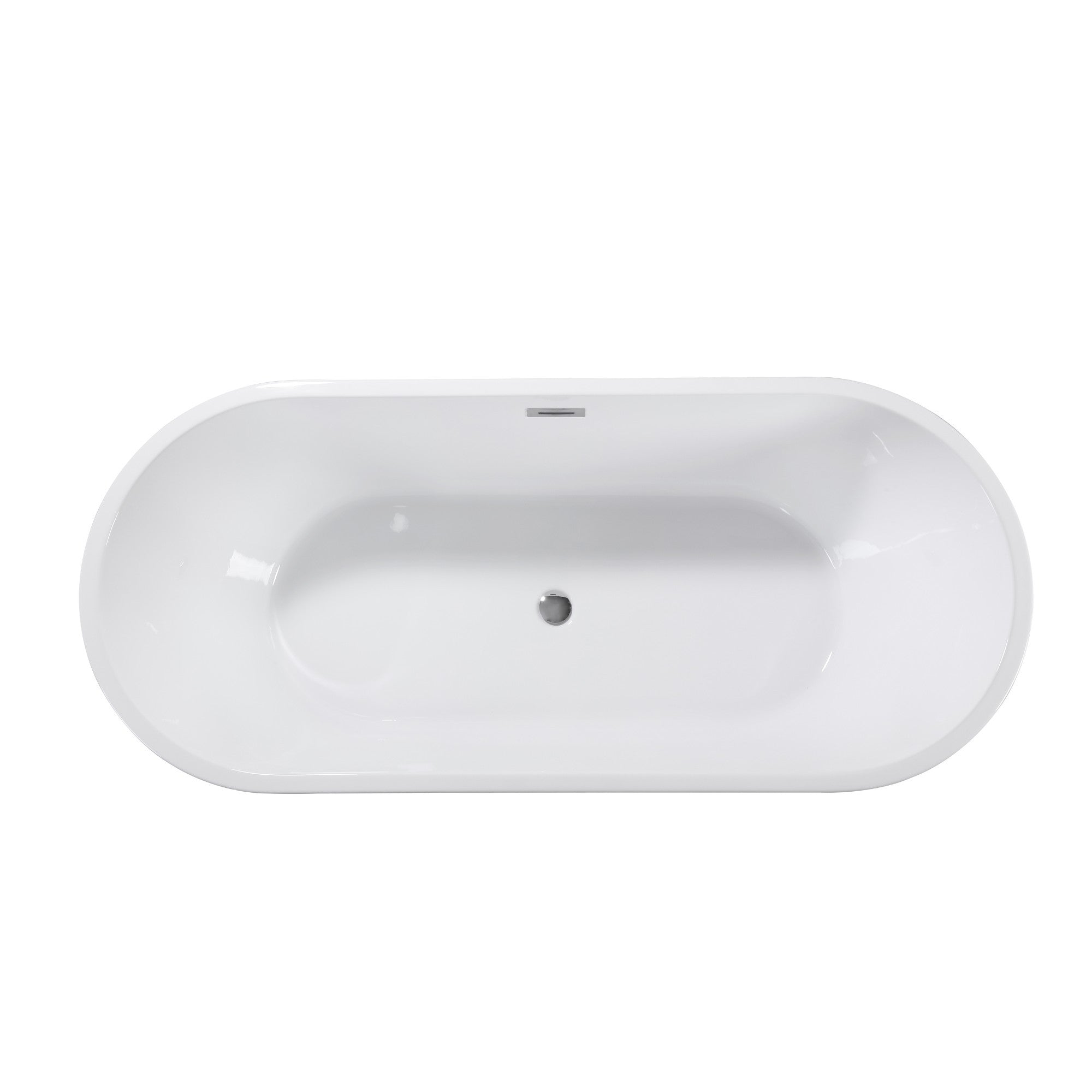 59" Acrylic Freestanding Bathtub with Unique Pleated Design: Spacious Oval Shape, Gloss Black Finish, Chrome Overflow & Pop-Up Drain