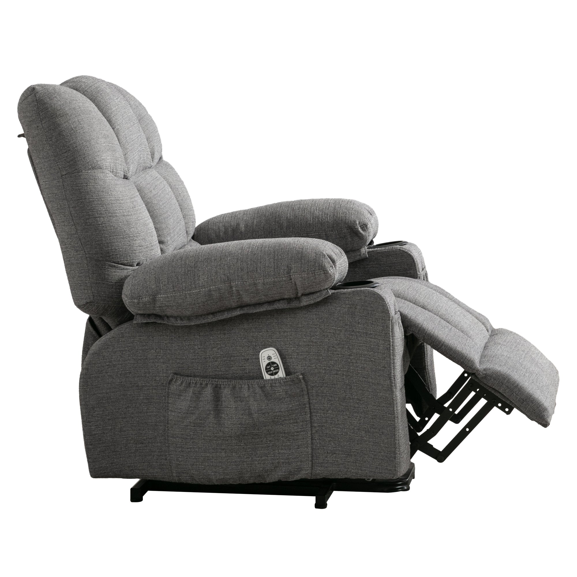 Power Lift Recliner Chair Recliners for Elderly with Heat and Massage Recliner Chair for Living Room with Infinite Position and Side Pocket,USB Charge Port.SMOKYGREY