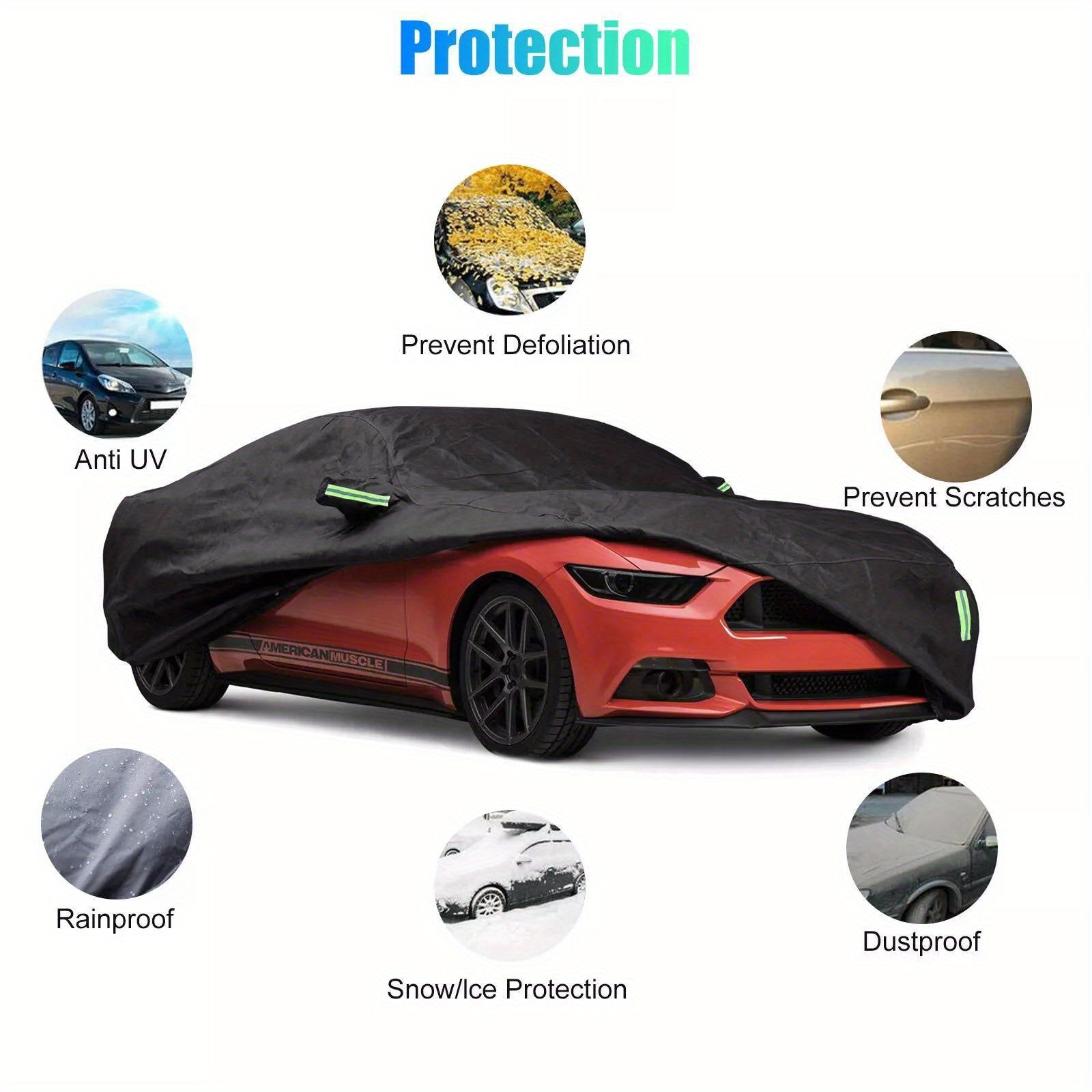 2XL Size Full Car Cover Waterproof Rain UV Dust Resistant All Weather Protection