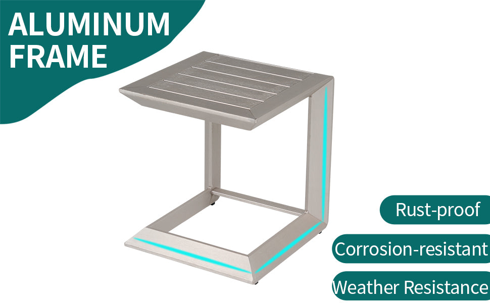 All aluminum outdoor coffee table