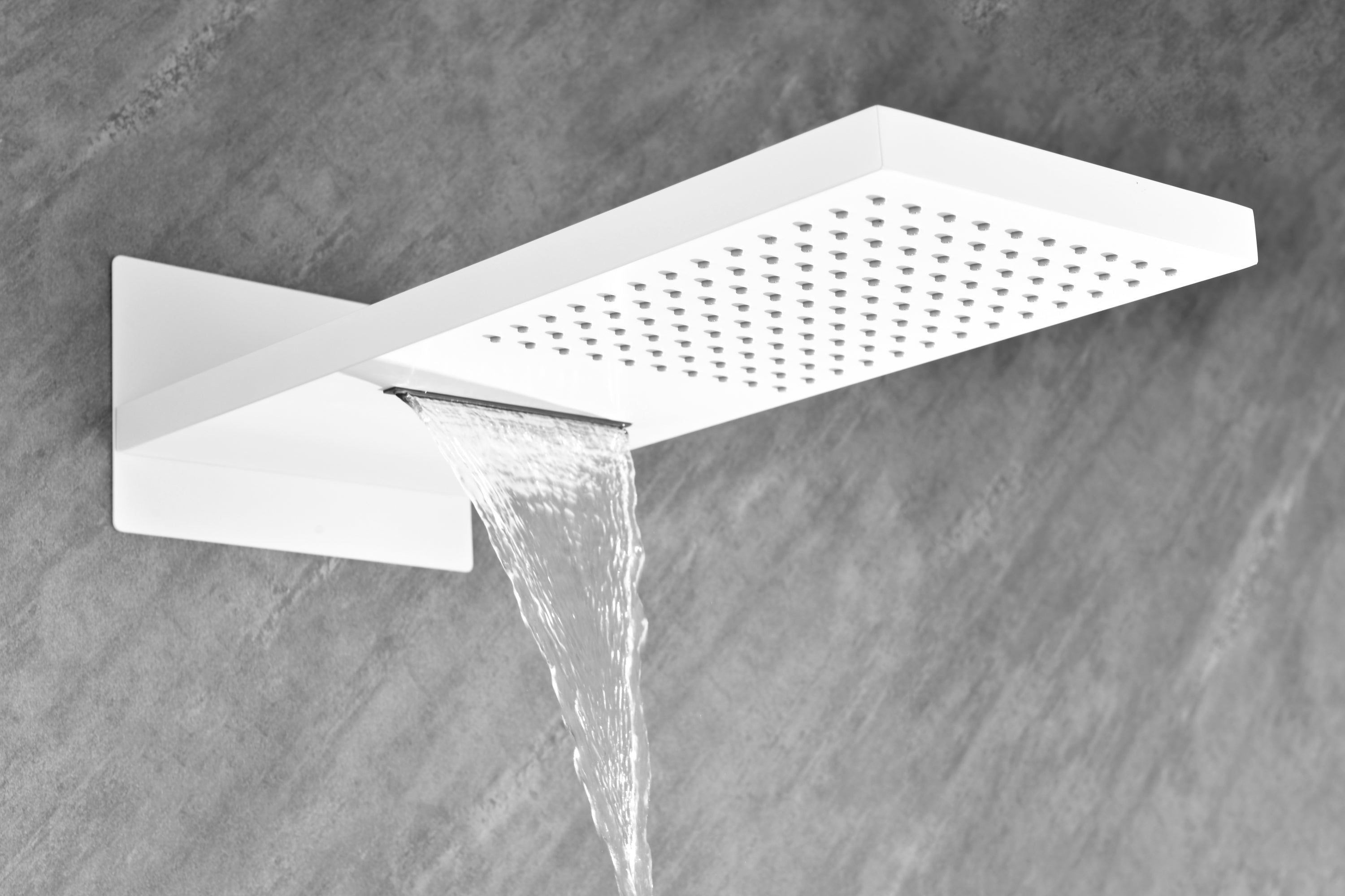 Wall Mounted Waterfall Rain Shower System With 3 Body Sprays & Handheld Shower