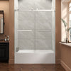 55-60 x 60 in Premium Bypass Sliding Tub Door - 55-60 x 60 in / Brushed Nickel / 5/16 in Glass view 1
