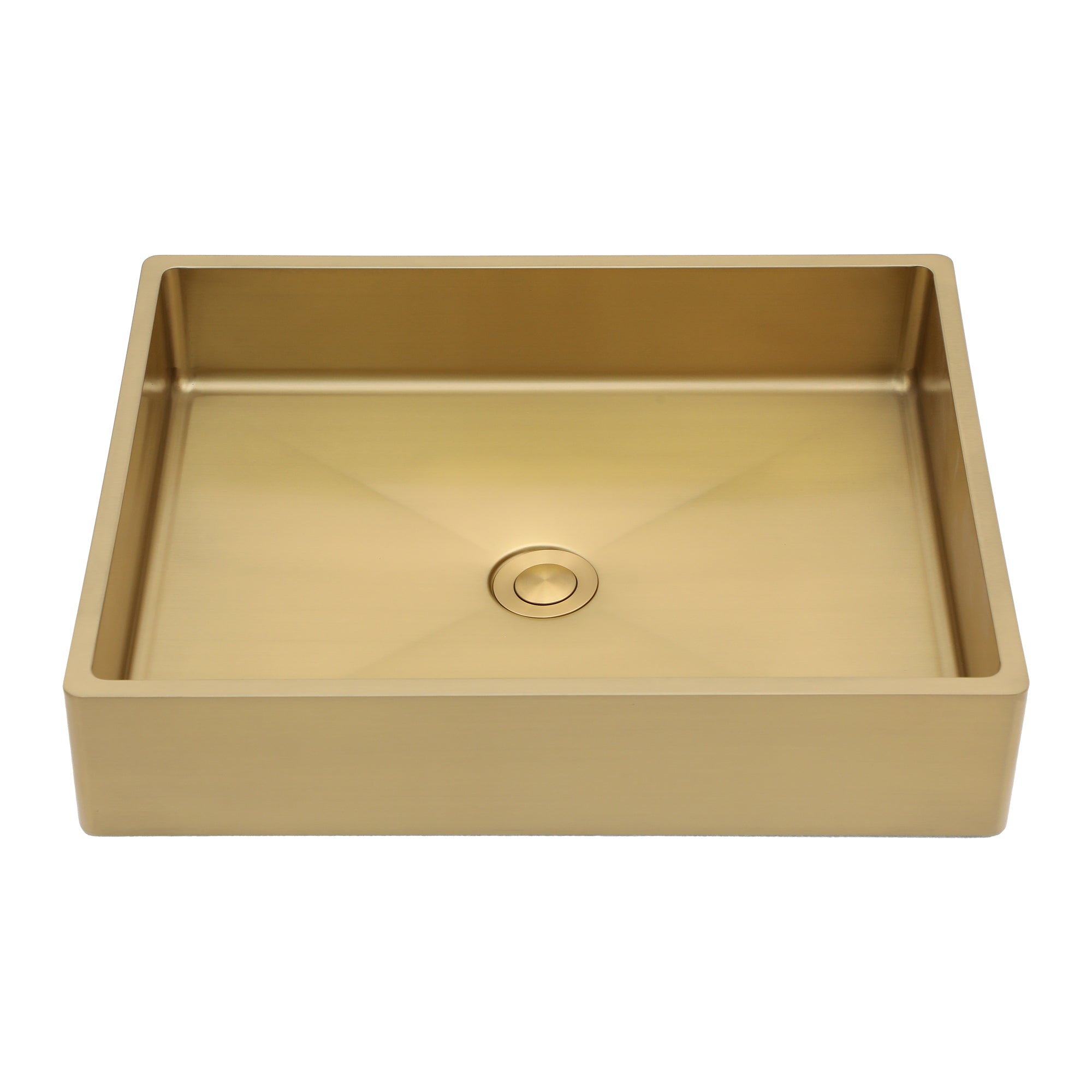 19"x15" Gold Stainless Steel Bathroom Sink with Pop Up Drain