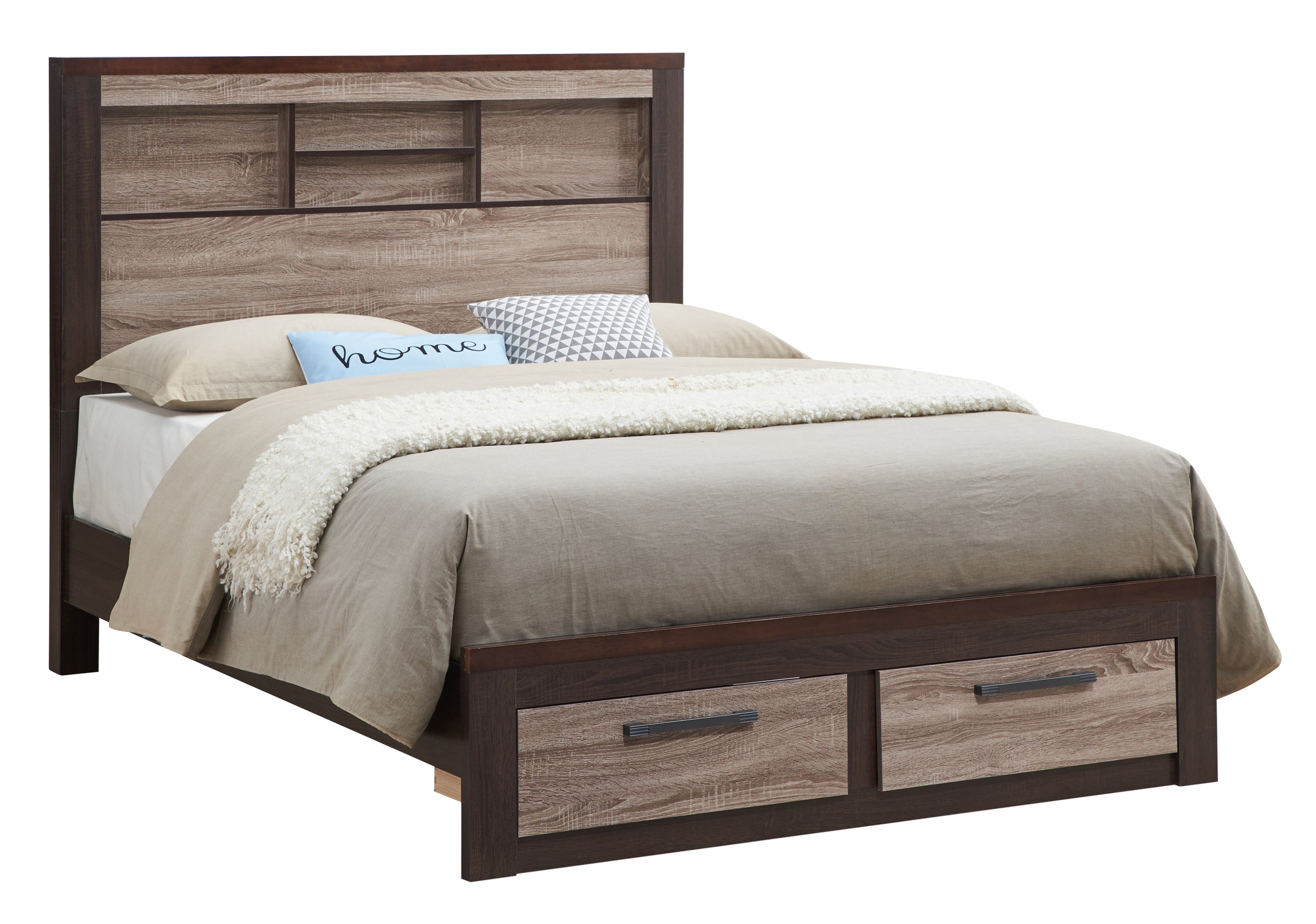 Comfortable King Bed In Gray And Brown