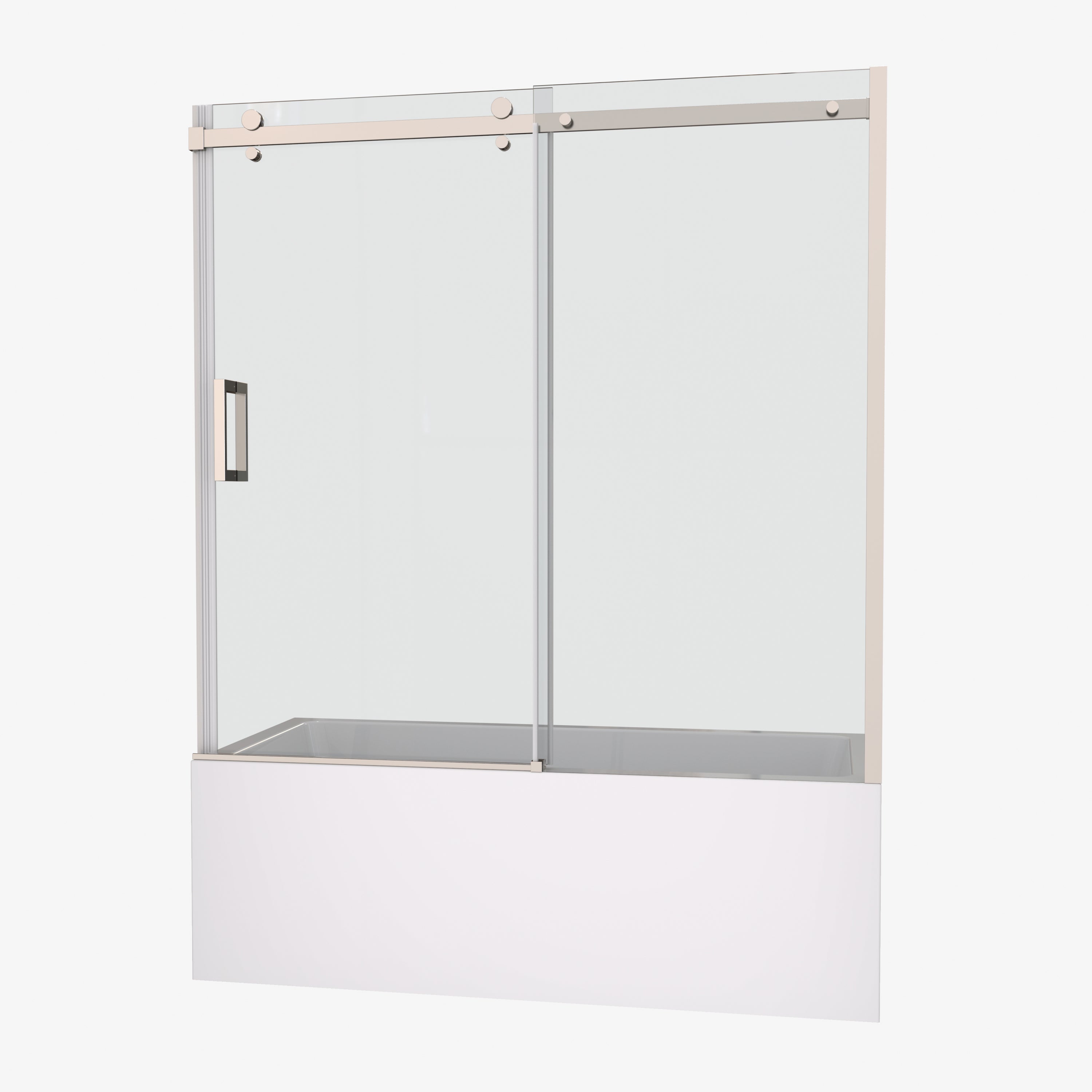 60"W x 58"H Bathtub shower door, sliding door, with 5/16" tempered glass and Polished finish 6058