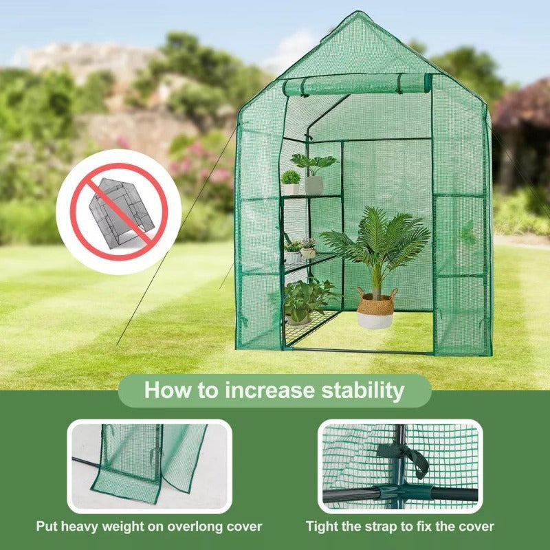 6 Shelves 3 Tiers Greenhouse Portable Mini Walk In Outdoor MINI Planter House