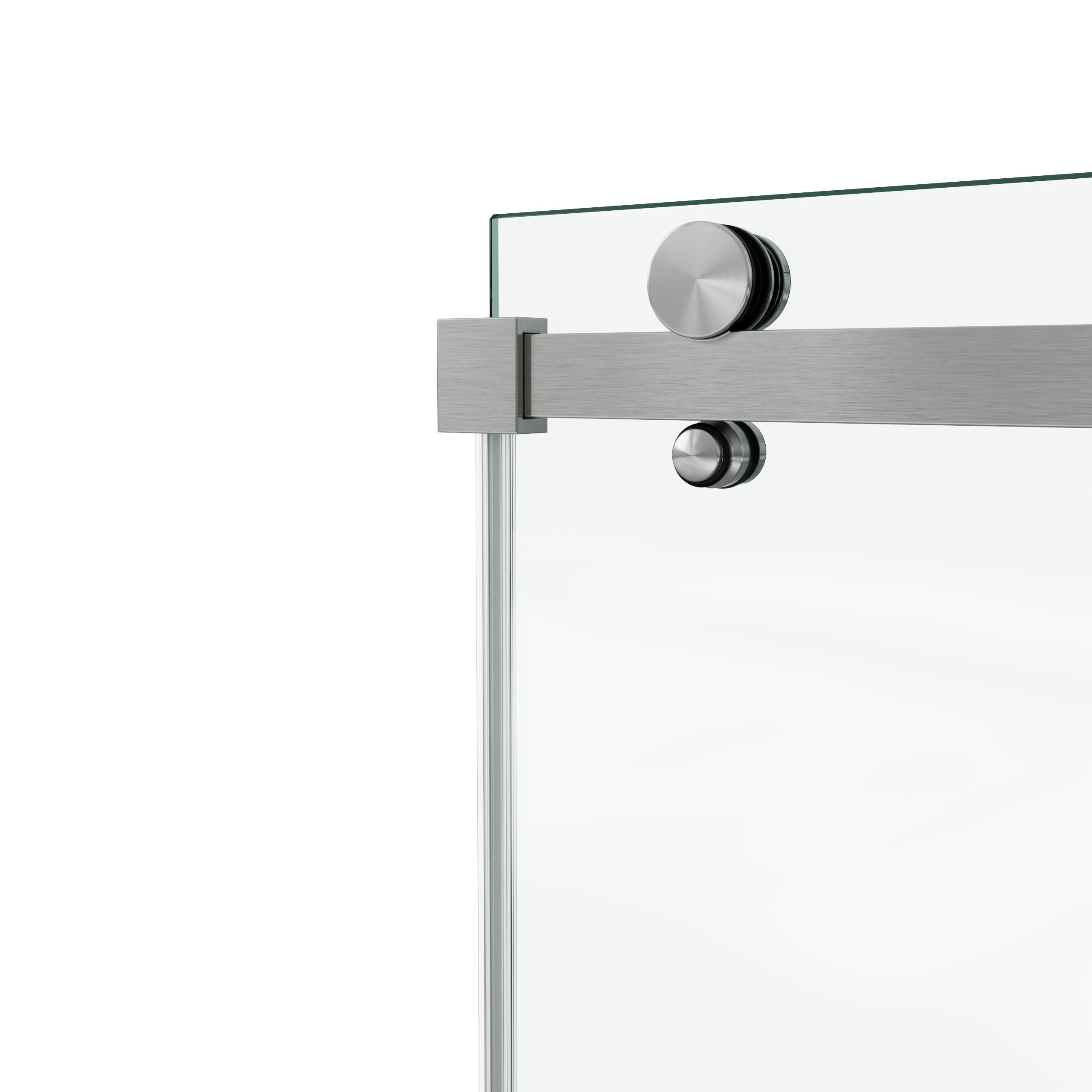 72 x 76 in Fixed and Sliding Square-Tube Shower Door - 72 x 76 in / Brushed Nickel view 4