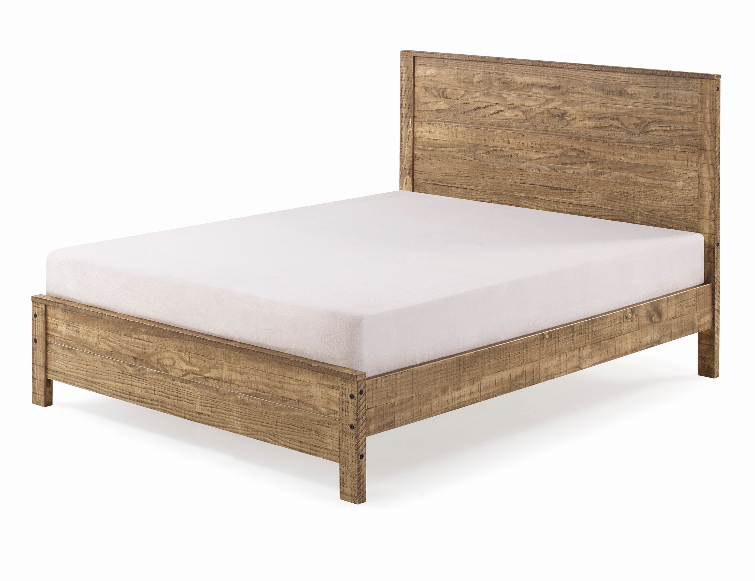 Albany Solid Wood Full Bed Frame with Headboard, Heavy Duty Modern Rustic Full Size Bed Frames, Box Spring Needed