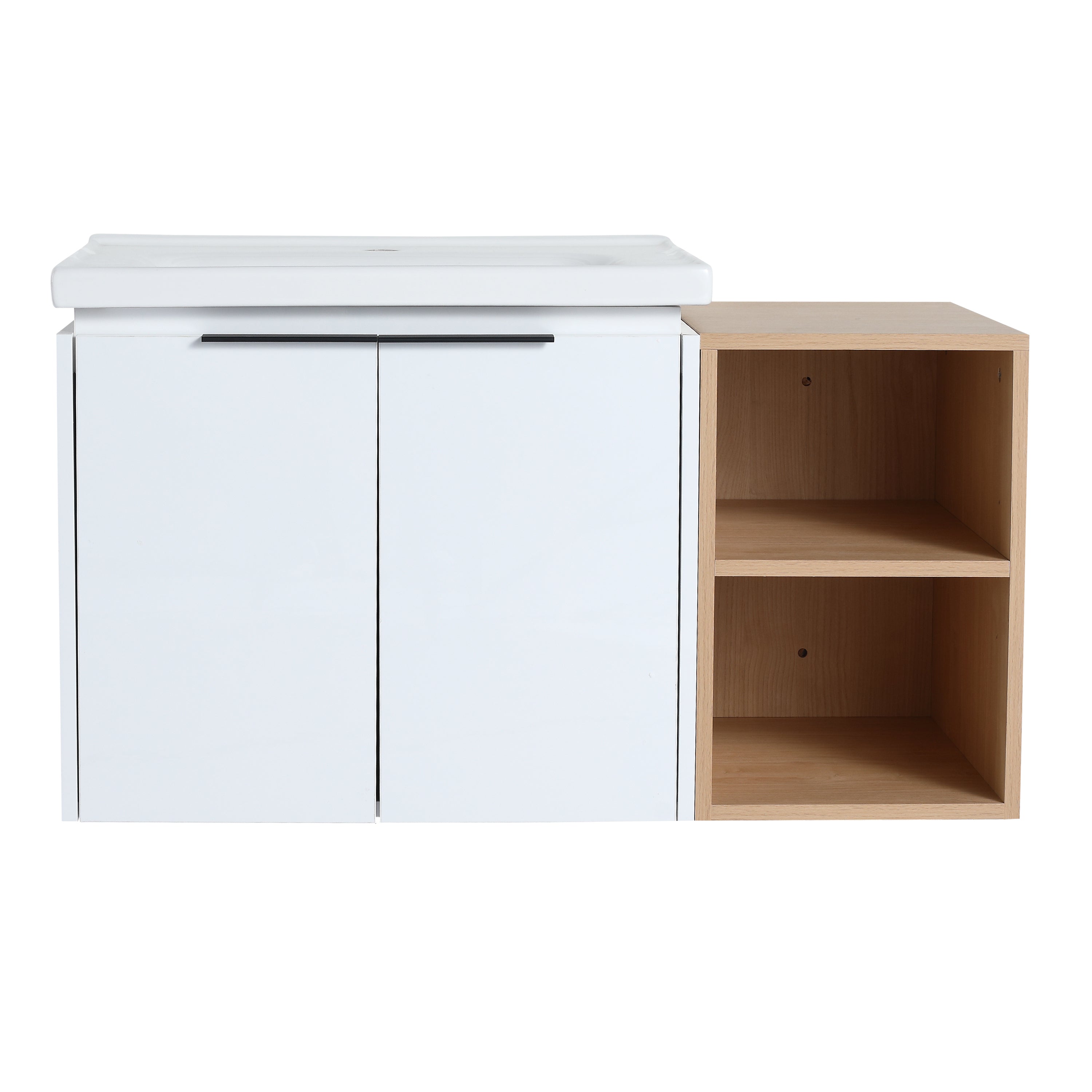 36 Inch Soft Close Doors Bathroom Vanity With Sink, and A Small Storage Shelves,BVC07436WHLTK