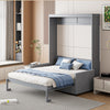 Full Size Murphy Bed Wall Bed with Cushion,Gray