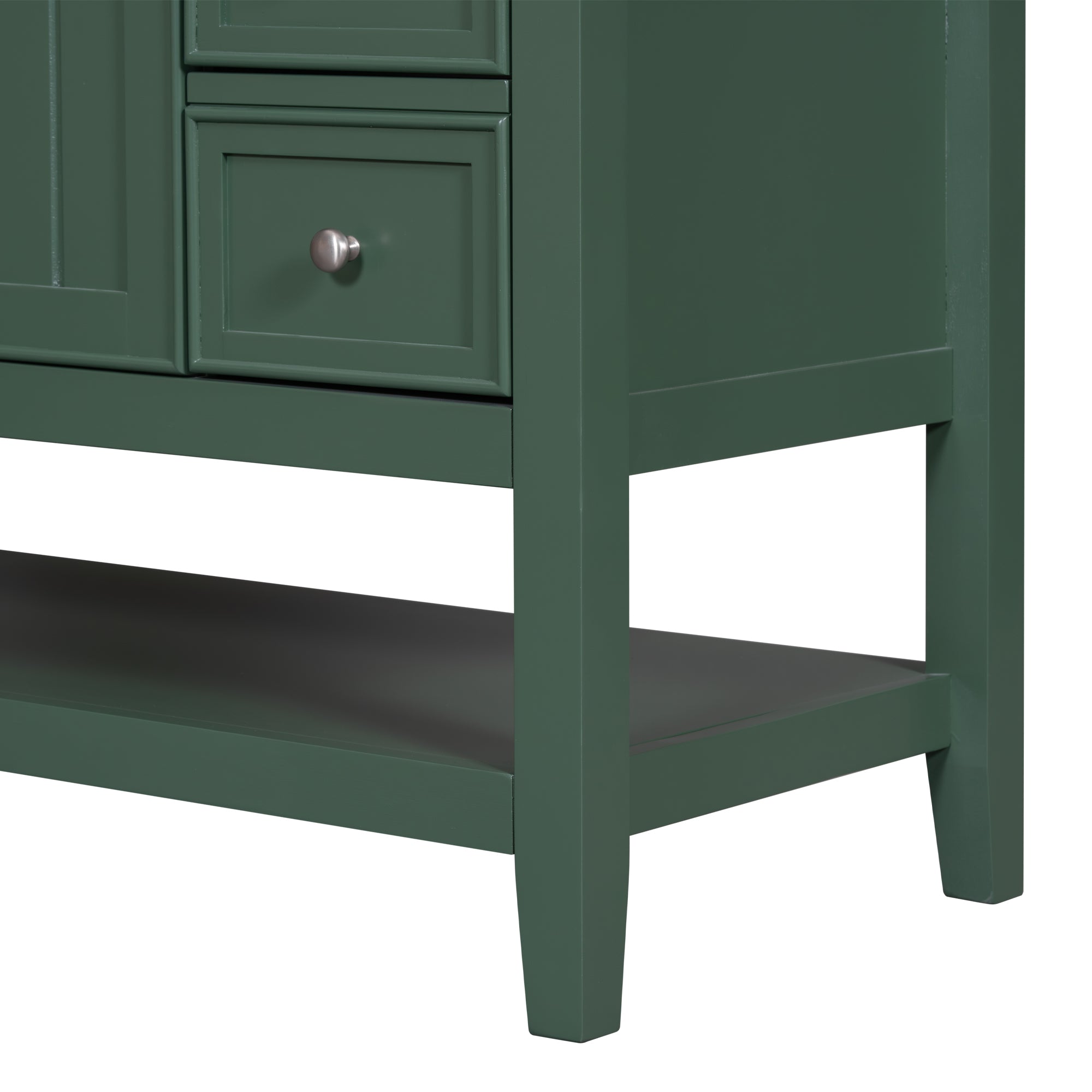 36" Bathroom Vanity with Sink Combo, One Cabinet and Three Drawers, Solid Wood and MDF Board, Green