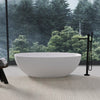 Freestanding solid surface soaking bathtub 65.2 inch white front view