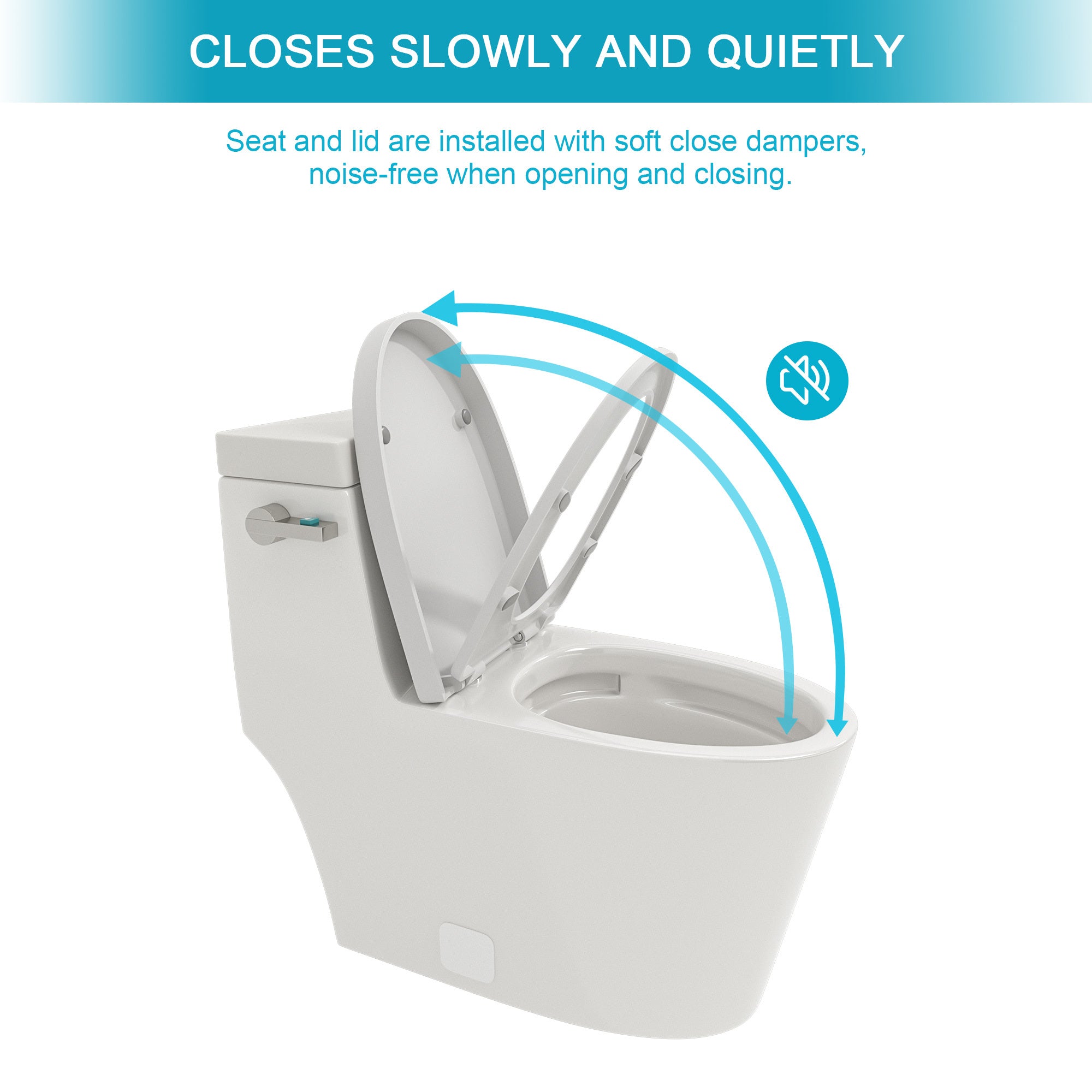 Ceramic One Piece Toilet,Single Flush with Soft Clsoing Seat