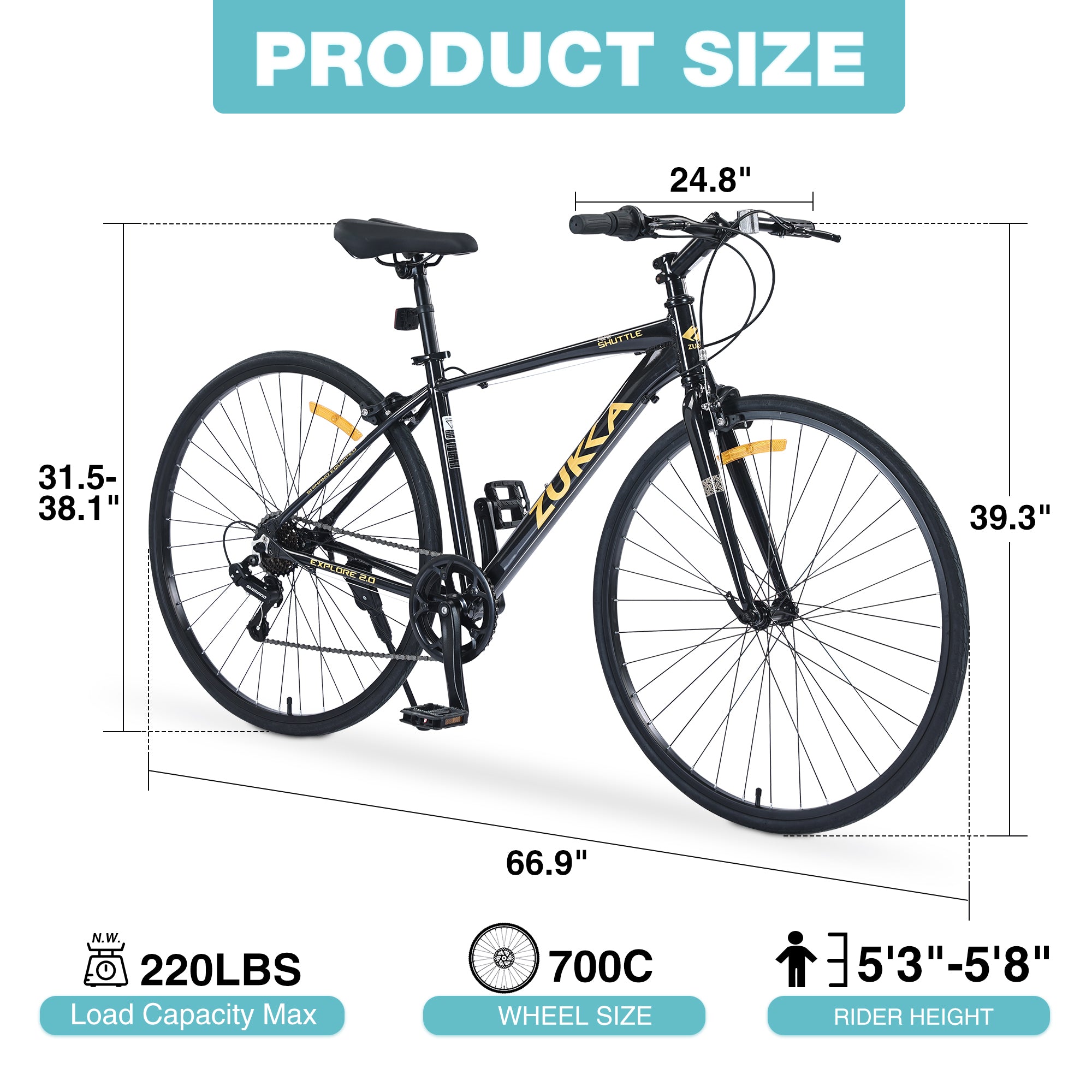 Shimano 7 Speed Hybrid Bike Aluminum Alloy Frame C-Brake 700C Road Bike For men women's City Bicycle