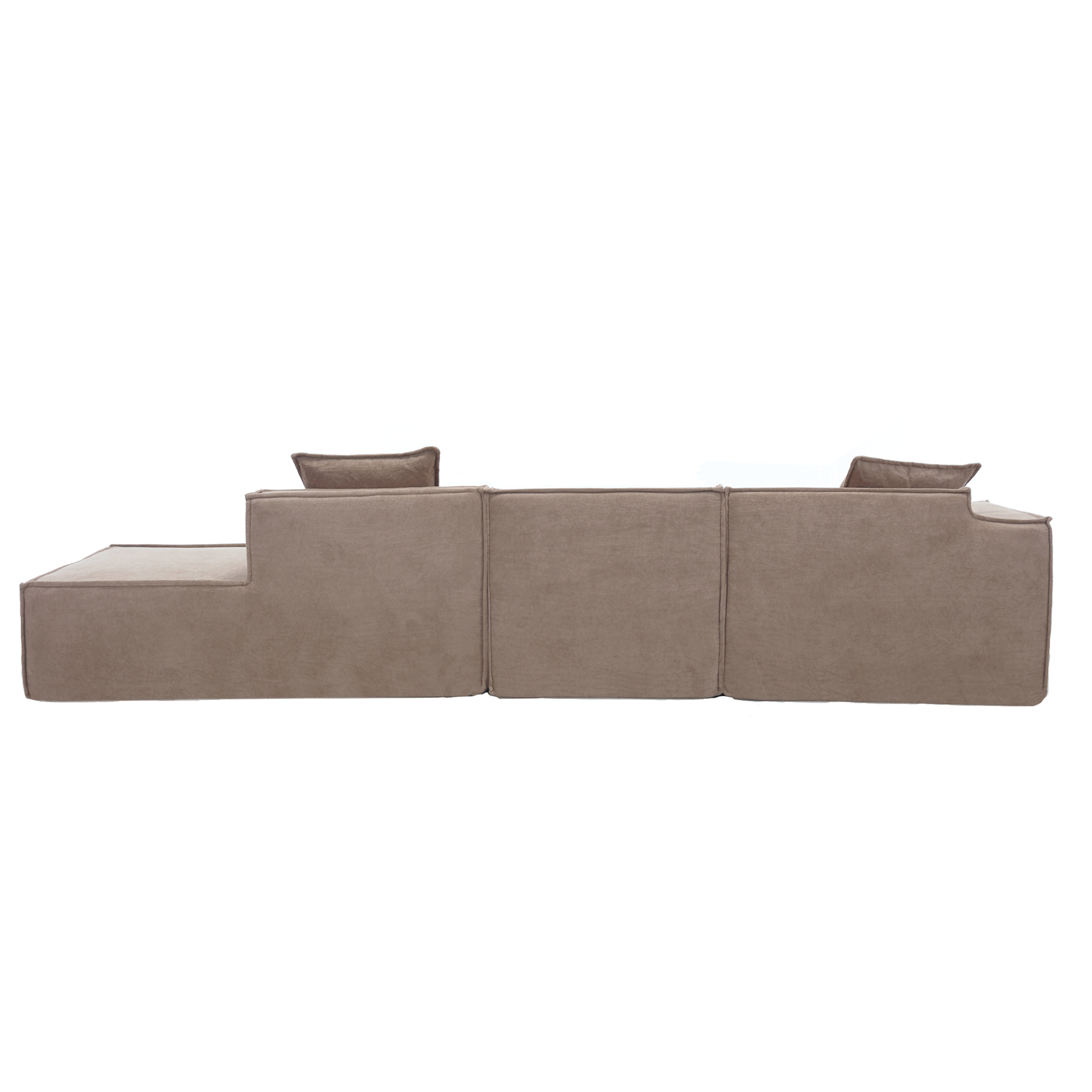 [VIDEO PROVIDED] Modular combination living room sofa set, modern minimalist sofa, free installation sofa, L-shaped, Italian minimalist tofu block sofa, Left-Hand Facing,Terrycloth fabric, Light Brown