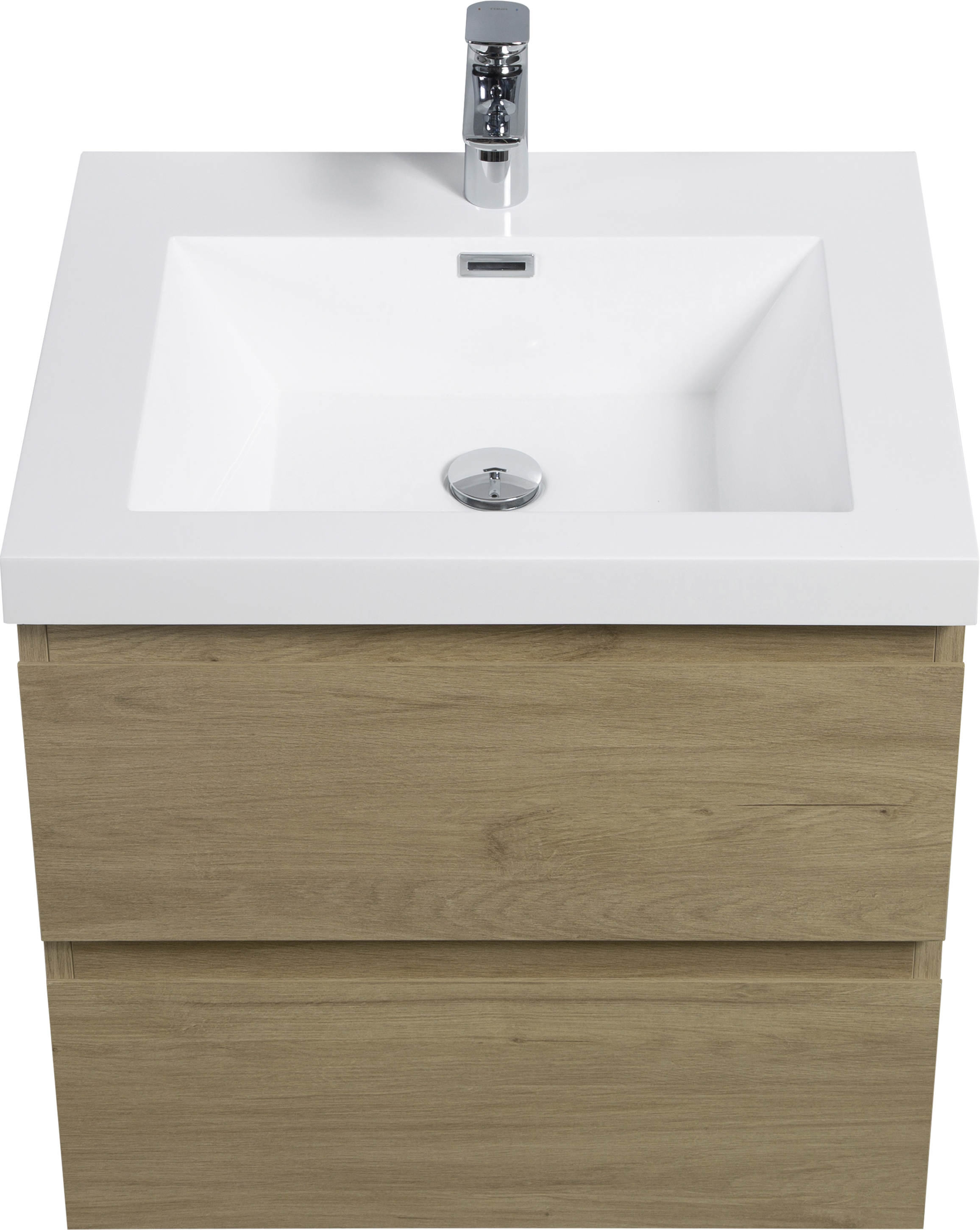 24" Floating Bathroom Vanity with Sink, Modern Wall-Mounted Bathroom Storage Vanity Cabinet with Resin Top Basin and Soft Close Drawers, Natural Oak 24V11-24NO