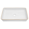 24x14 Inch White Ceramic Rectangular Vessel Bathroom Sink
