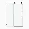 72 x 76 in Fixed and Sliding Round-Tube Shower Door - 72 x 76 in / Matte Black view 1