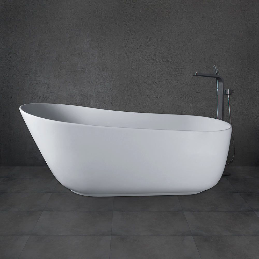 59" White artificial stone bathtub