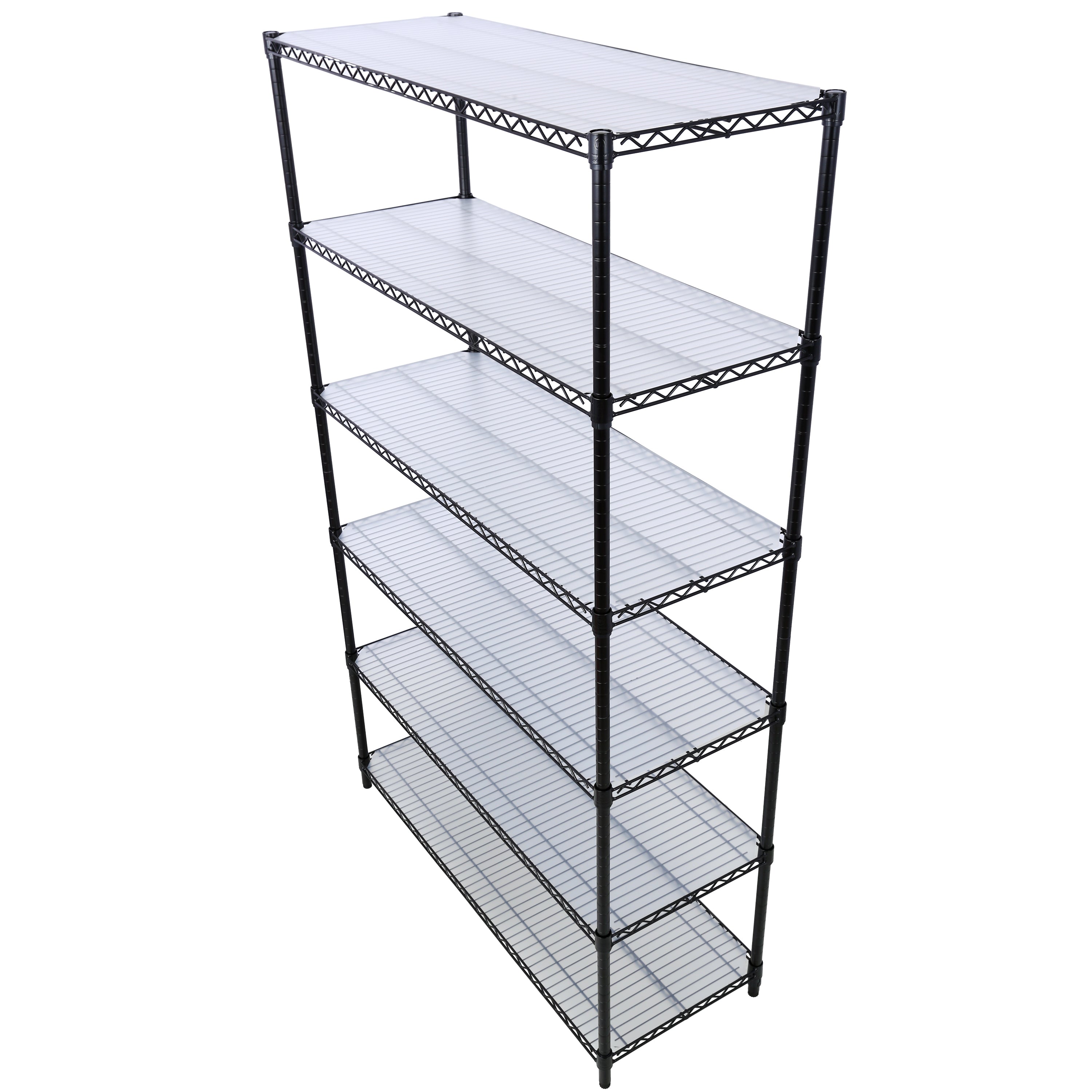 6 Tier 6000lbs Capacity NSF Metal Shelf Wire Shelving Unit, Heavy Duty Adjustable Storage Rack with Wheels & Shelf Liners for Commercial Grade Utility Steel Storage Rack, Black - 84"H x 48"L x 20"D