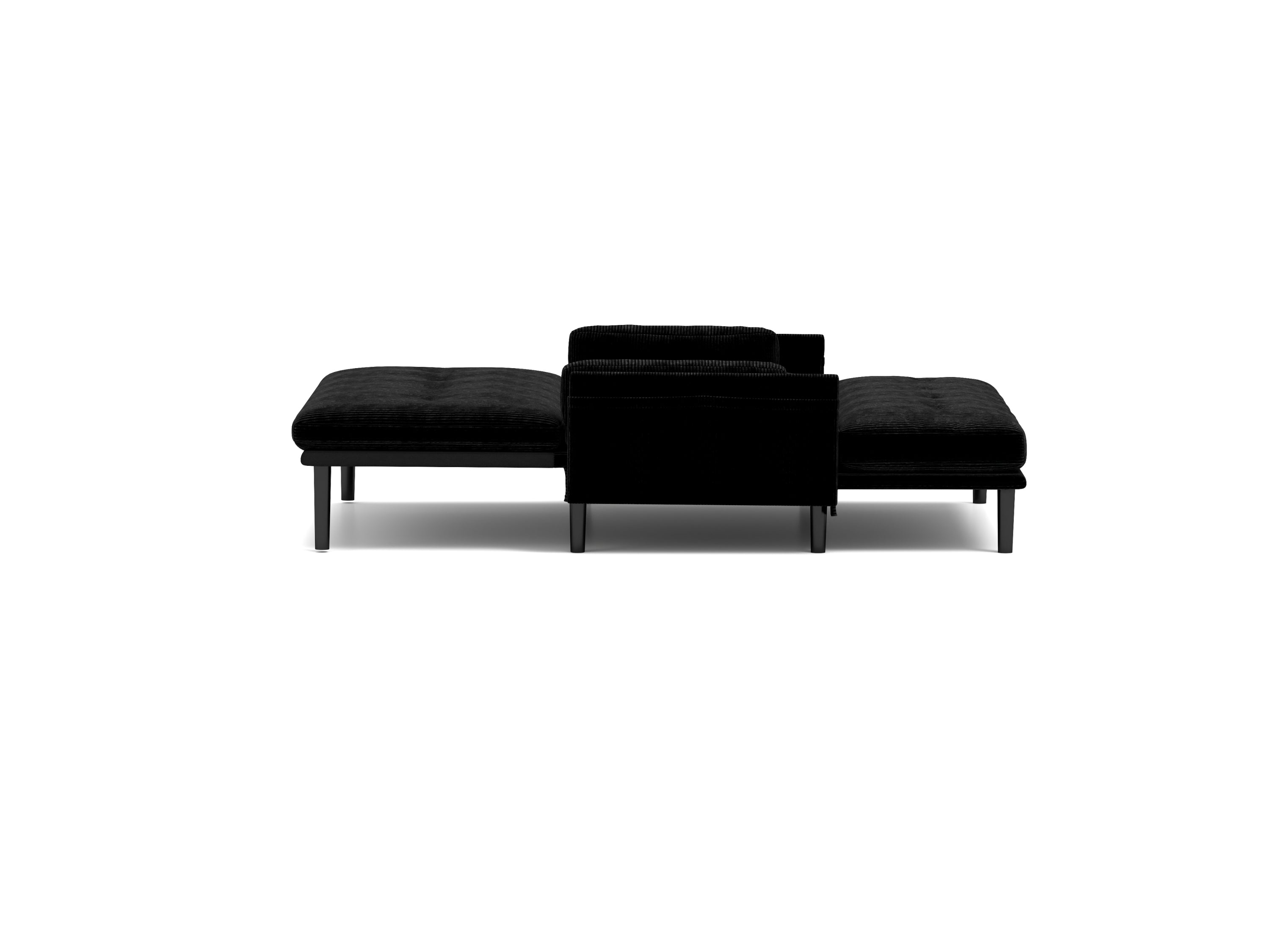 Black 2 seater sofa sleeper with recline fuction