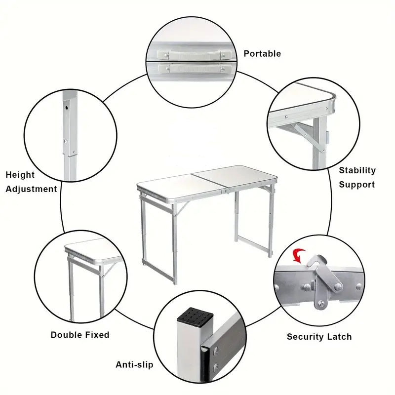 Outdoor portable folding table large