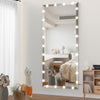 Hollywood Full Length Mirror with Lights Oversized Full Body Vanity Mirror with 3 Color Modes Lighted Large Standing Floor Mirror for Dressing Room Bedroom Hotel Touch Control,Silver,72X32 Inch