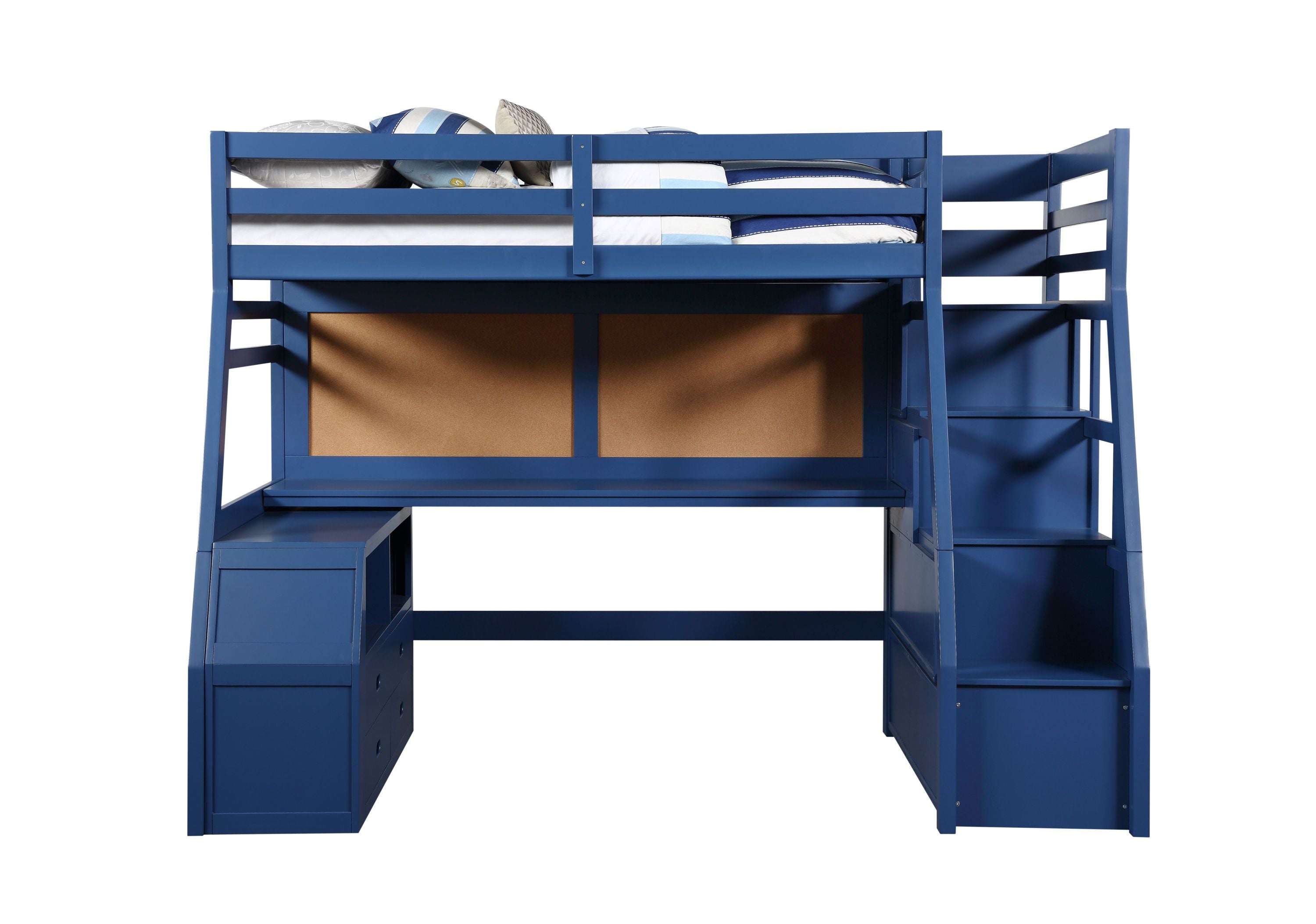 ACME Jason II Storage Twin Loft Bed (1Set/4Ctn), Navy Blue 37455