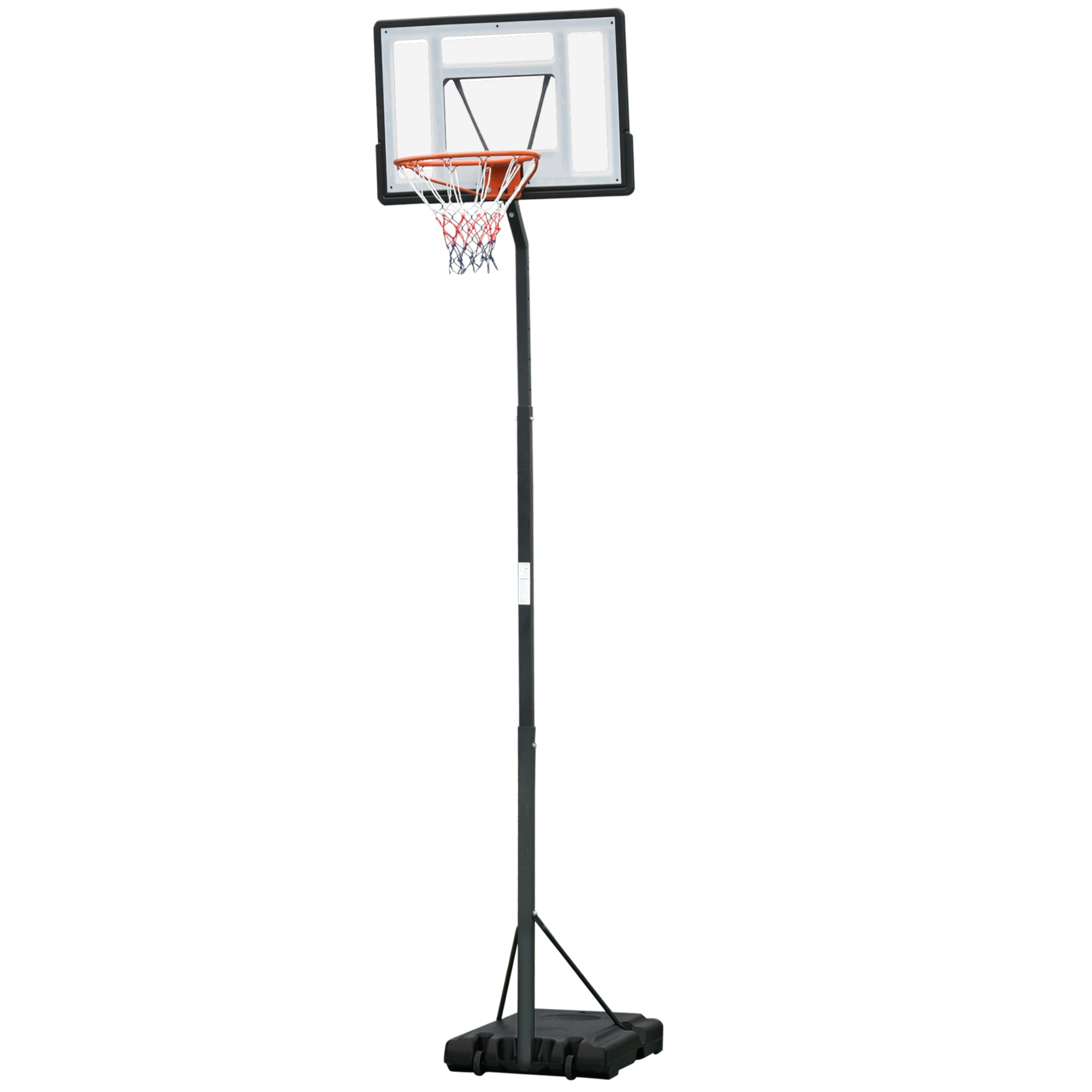 Soozier Portable Basketball Hoop, 8.4-9.8ft Height Adjustable, Basketball Goal with 34in Backboard and Wheels for Indoor Outdoor Use