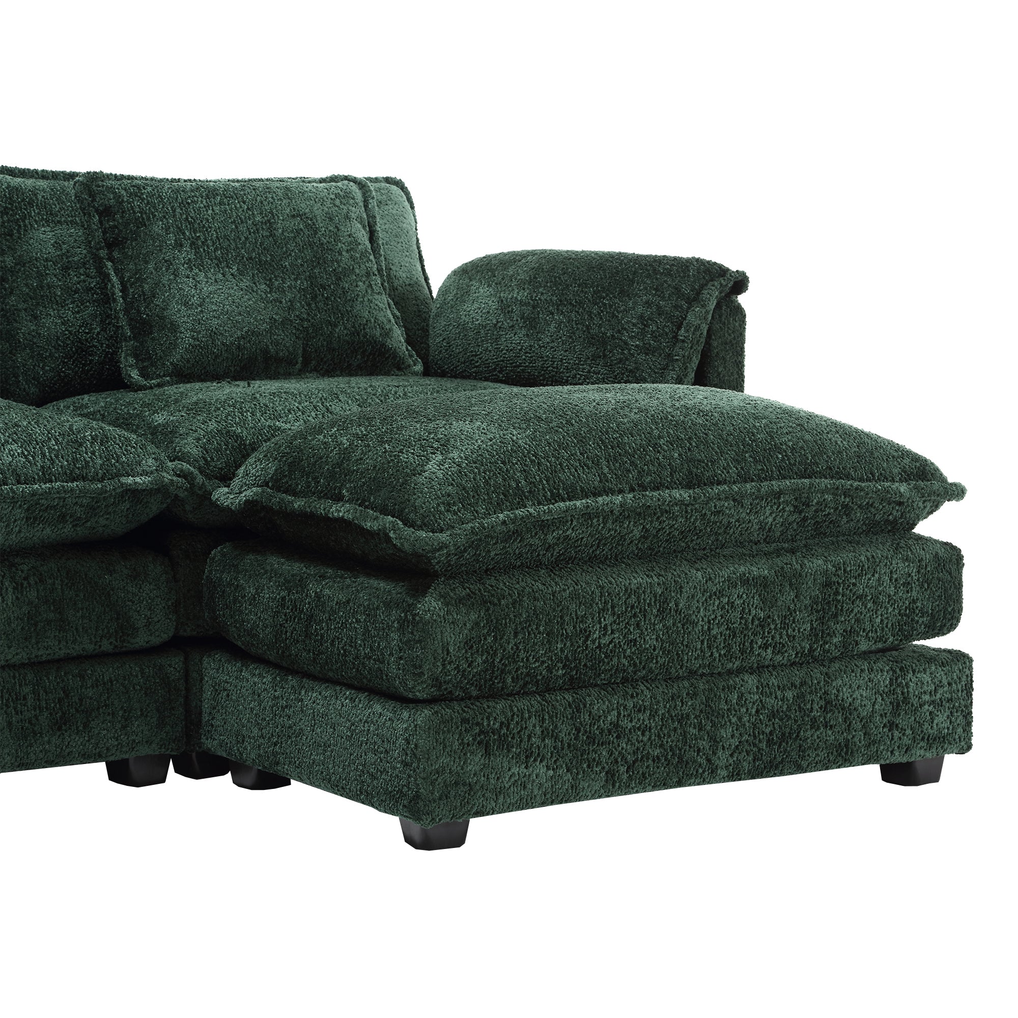 Modern Large boucle Fabric L-Shape Sectional Chenille fabric, movable pedals, detachable armrests, oversized three-seat Sofa