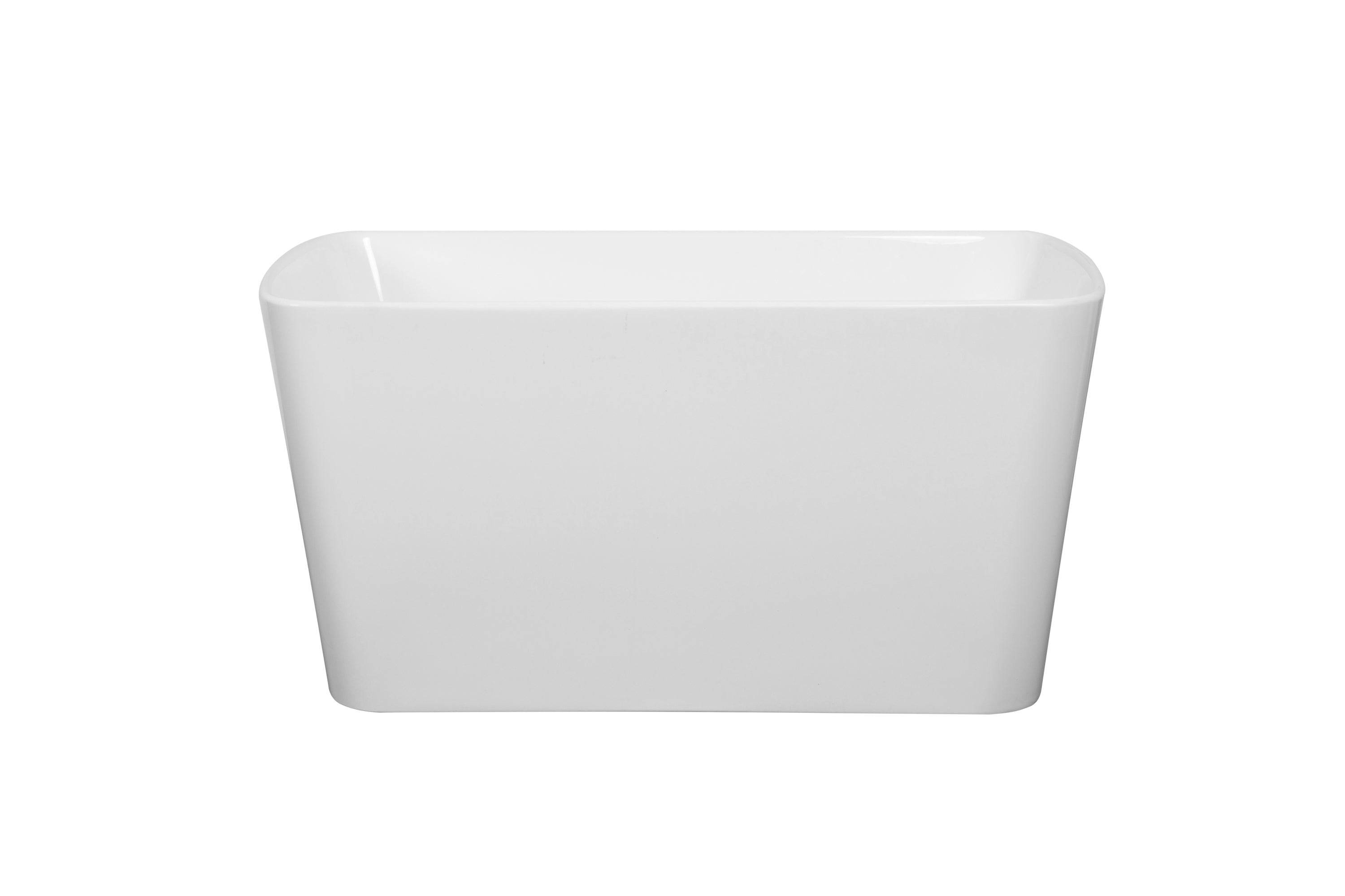 49" Sleek White Acrylic Freestanding Soaking Bathtub, Sit-In Design, with Chrome Overflow and Drain, cUPC Certified, 23AMAZING-49