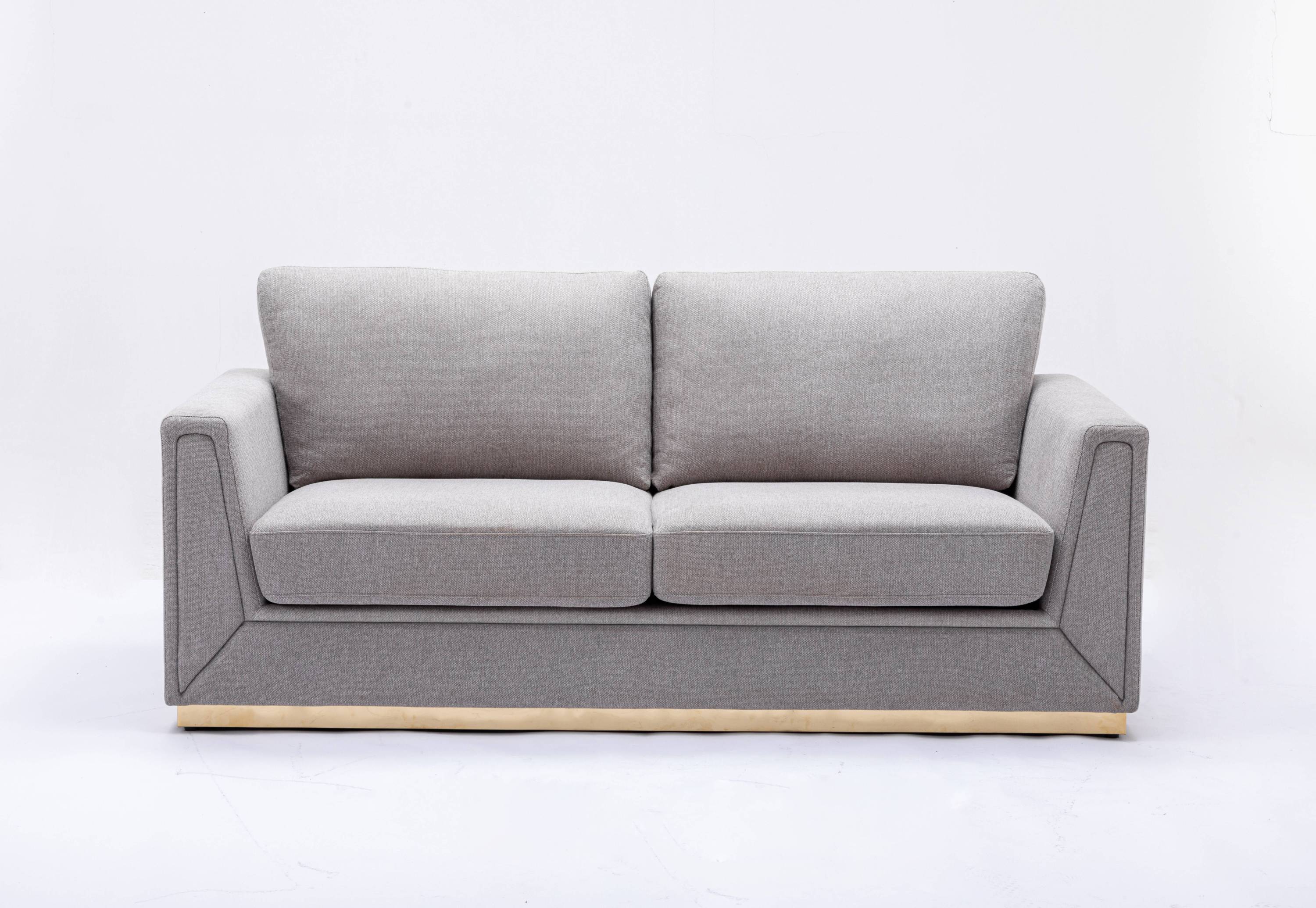 Valin Gray Linen Sofa for Living Room, Meeting Room and Small Apartment