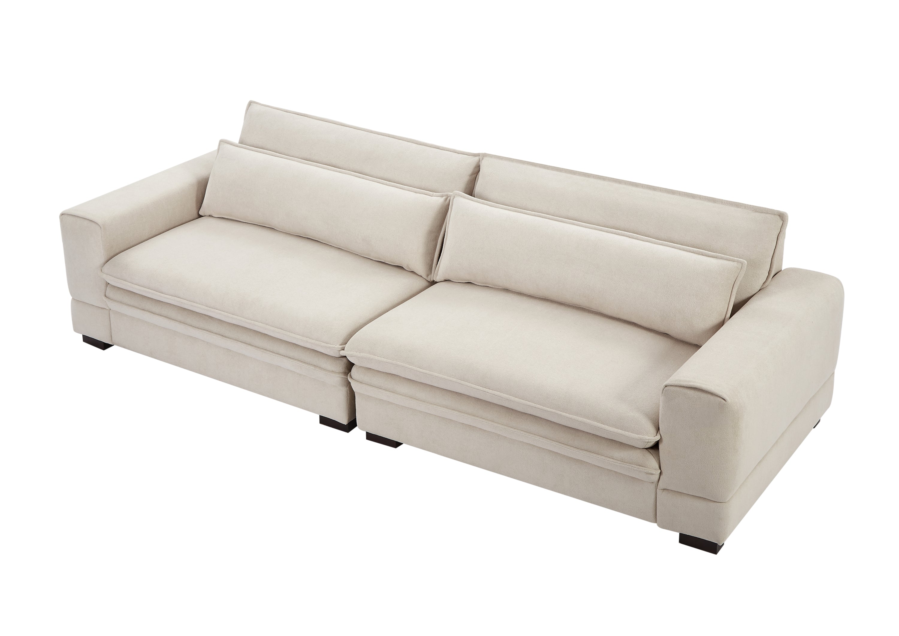 Mid-Century Sofa Couch Modern Upholstered Couch for Livingroom,Bedroom, Apartment, Home Office Beige