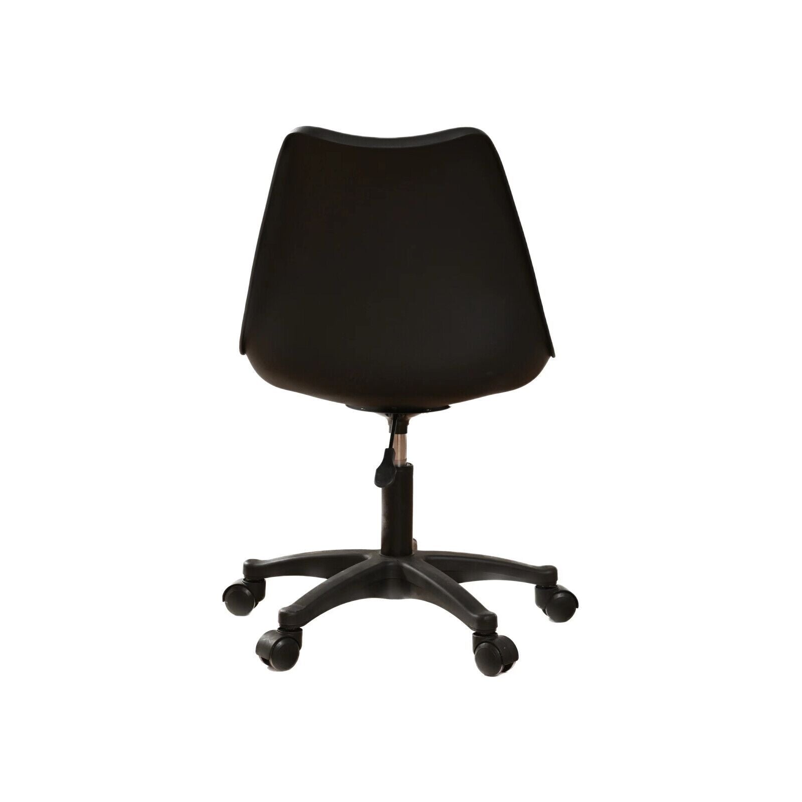 Black PP with Wheels Adjustable Height Office Chair for Study,Modern Armless Swivel Plastic Chair for Living Room