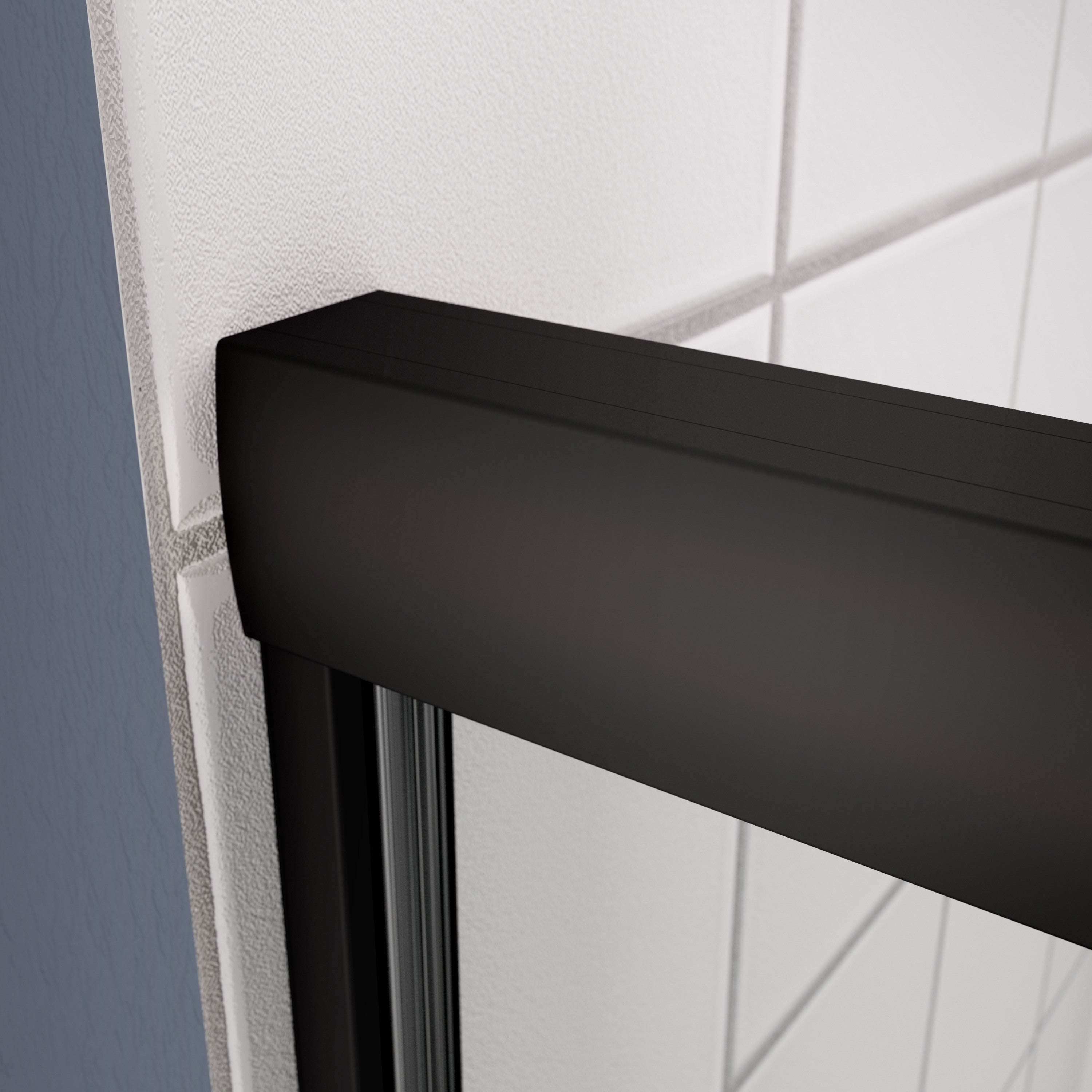 56-60"W x 70"H Bypass shower door, sliding door, with 1/4" tempered glass and Matted black finish