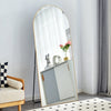 The 4th generation floor standing full-length rearview mirror. Metal framed arched wall mirror, bathroom makeup mirror, floor standing mirror with bracket.  71 "* 31" AM