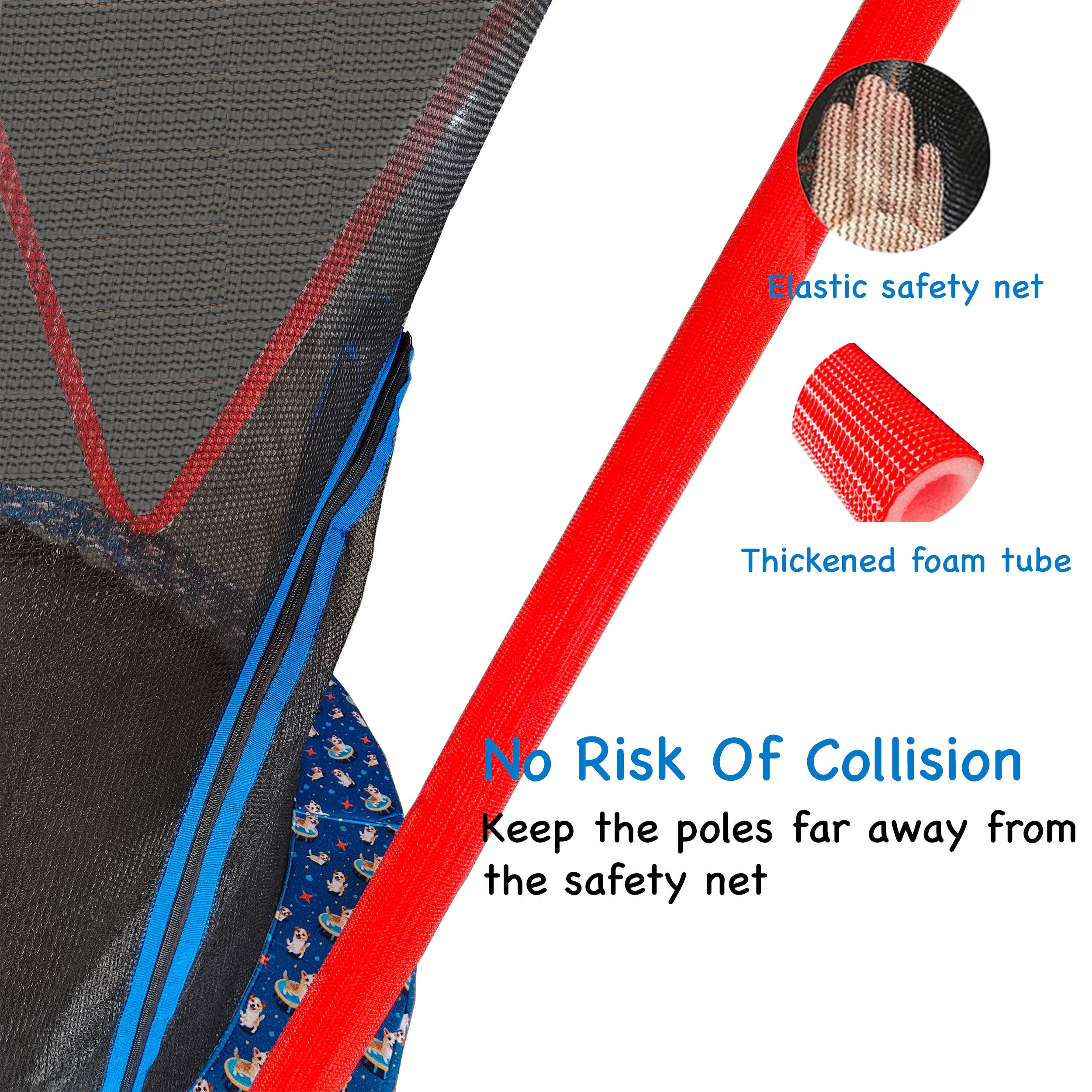 66'' Trampoline for Kids Toddler Indoor Outdoor Small Trampolines for Baby with heighten net No-Gap Design for Kids