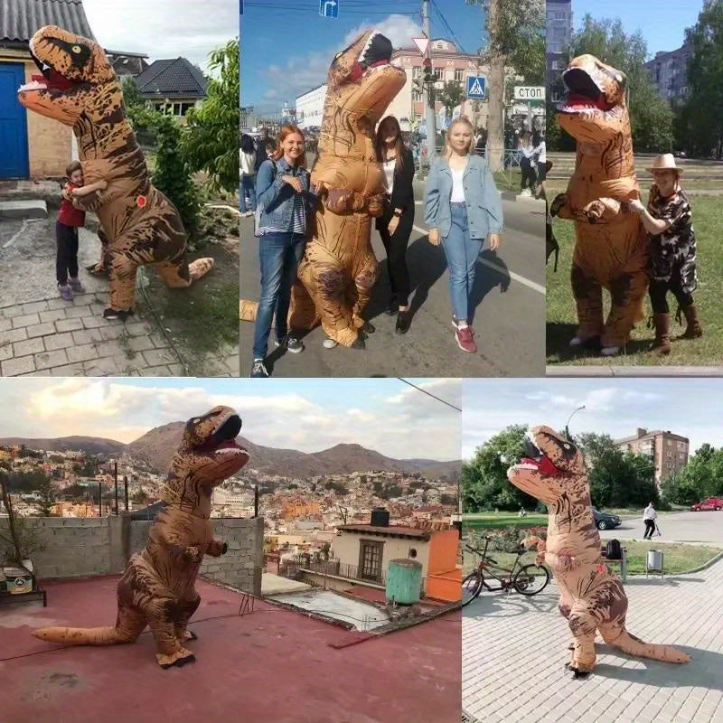 Adult Funny Full Body Dress-up Cosplay T-rex Dinosaur Inflatable Costume for Women Men Halloween Party Dino Performance Costumes