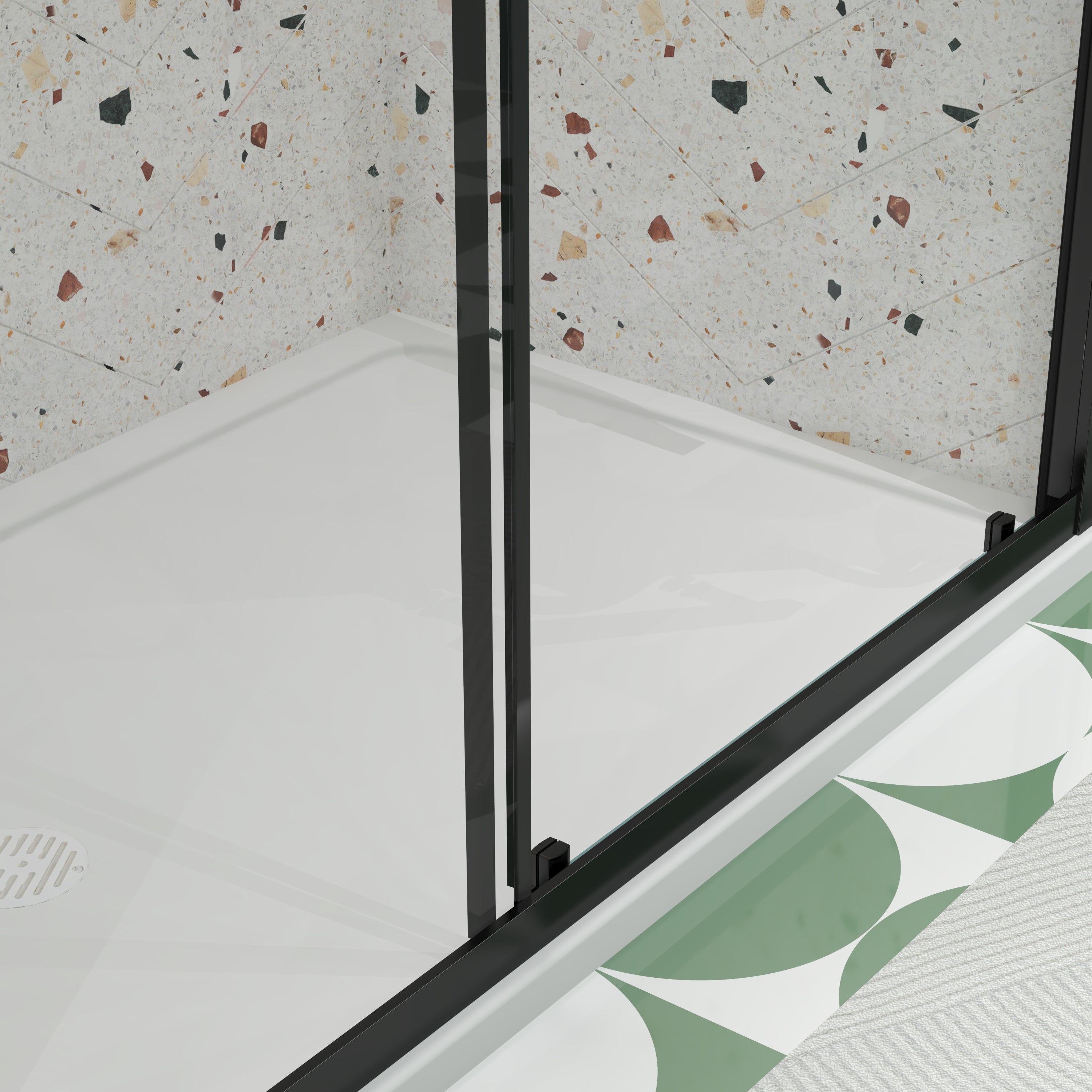 Sliding shower door installation detail