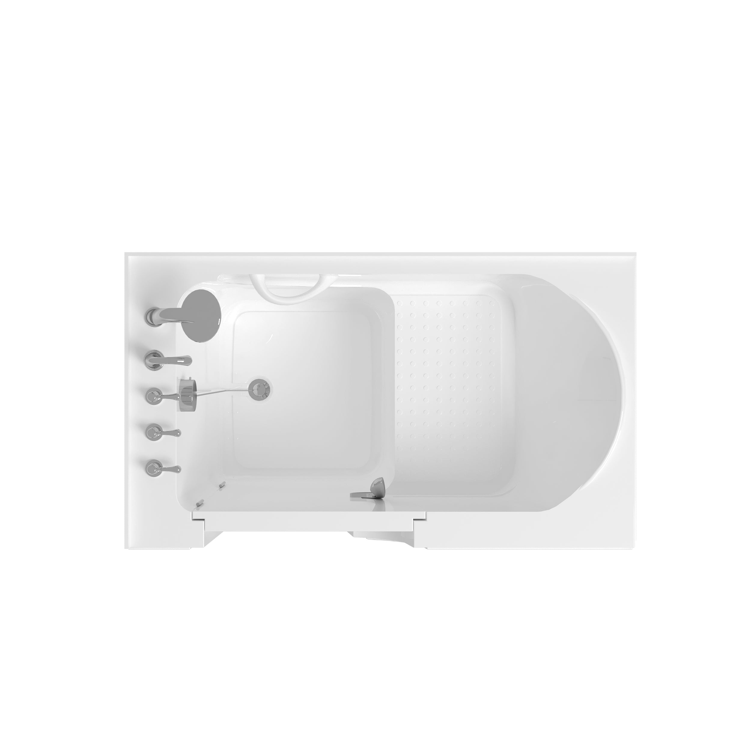 56" Walk-in Bathtub with Left-Side Door Opening and Quick Fill and Drain System, Rectangular Soaking Bathtub in White