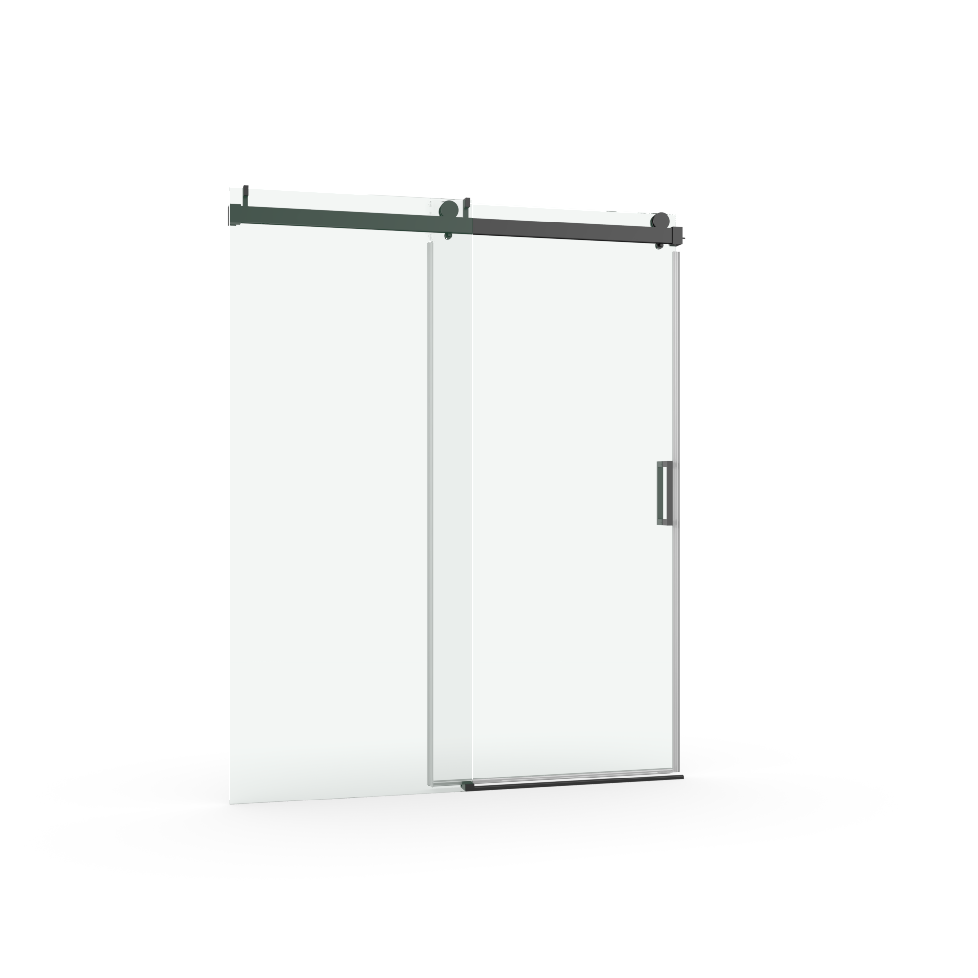 68" - 72" W x 76" H Frameless Soft-closing Single Sliding Shower Door, 3/8" (10mm) Tempered Glass with Easy-cleaning Coating, Matte Black 22D01-72MB