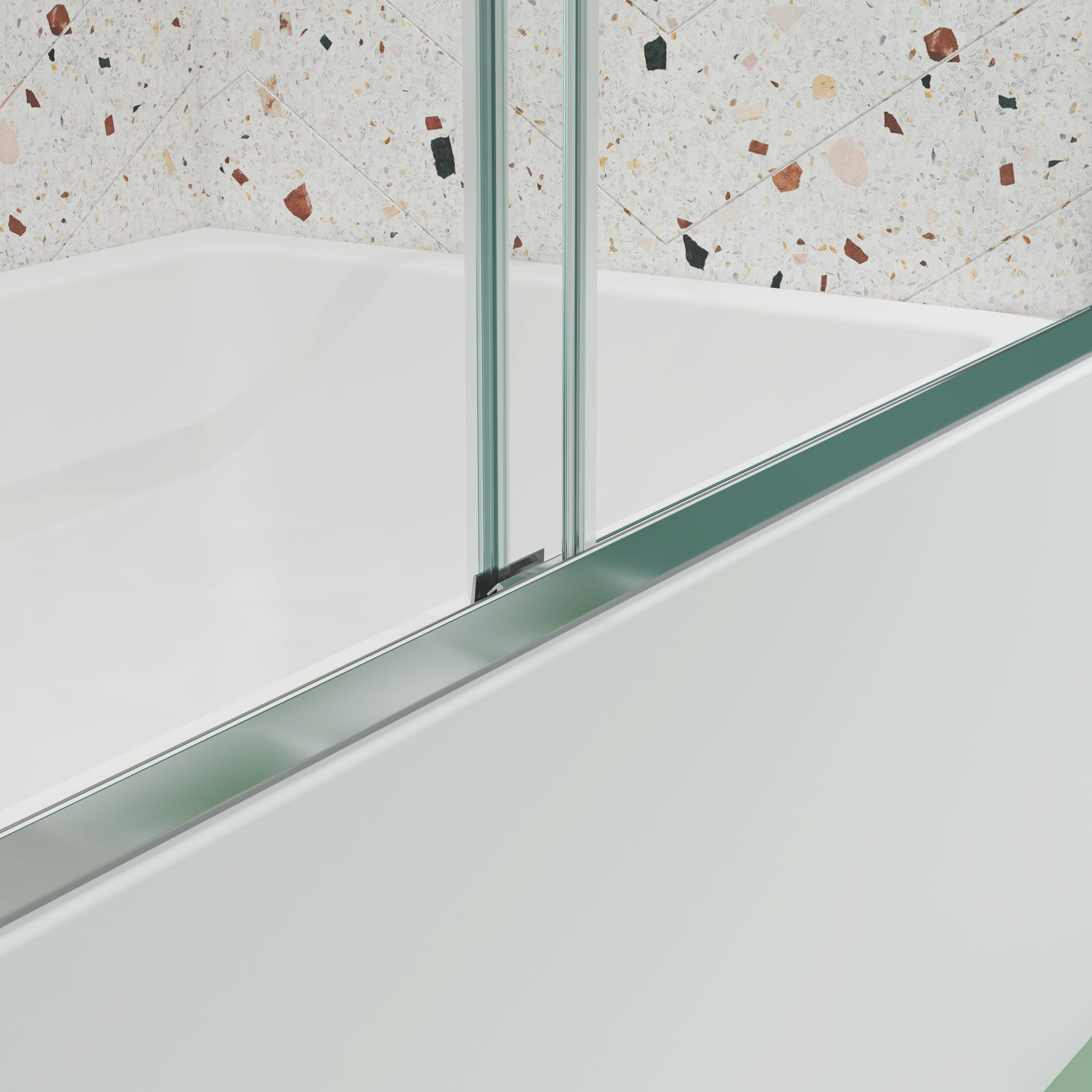 56-60"W x 70"H Bypass shower door, sliding door, with 1/4" tempered glass and Polished finish 6070