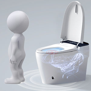 ST-GP-01 Smart Toilet with Heated Bidet Seat, Portable toilet with bidet built in AUTO Open&Close, AUTO Dual Flush,Bidet toilet with Dryer and Warm Water,Tankless Toilet in 1.28GPF,White