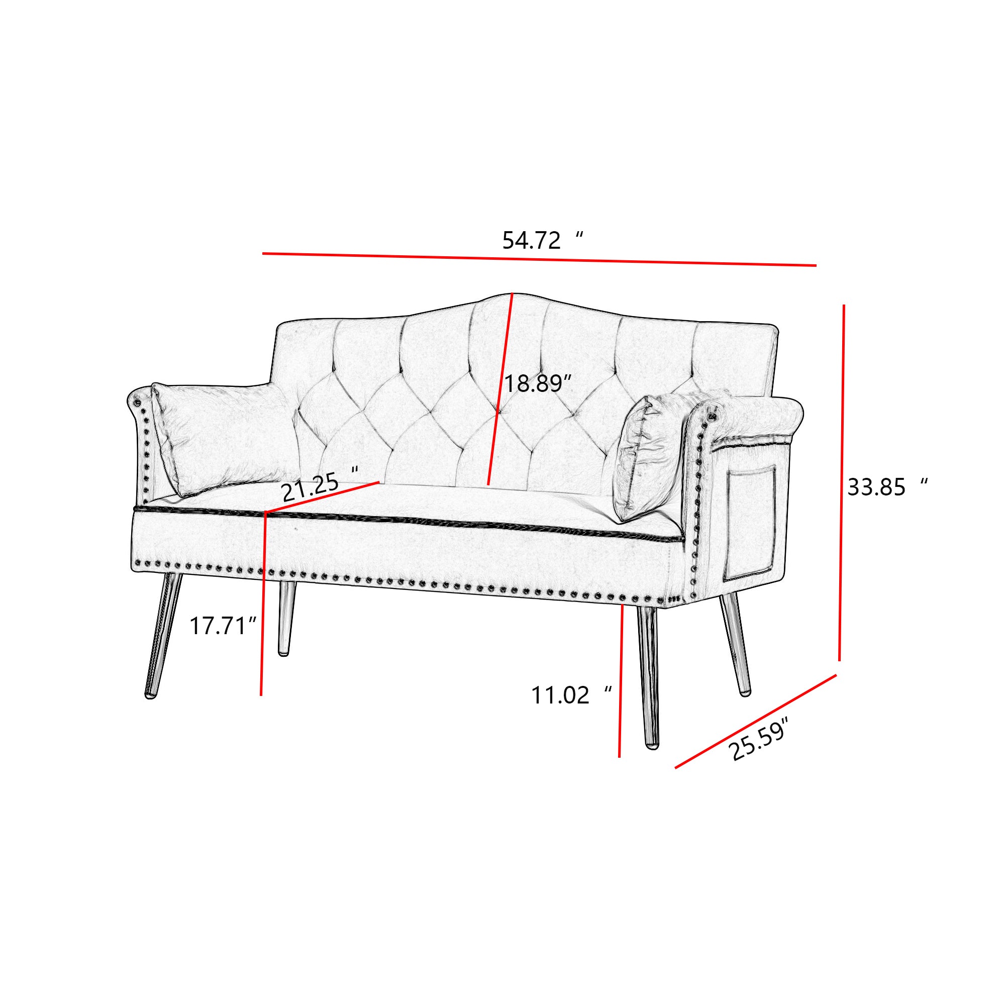 BLACK  2 SEATER SOFA