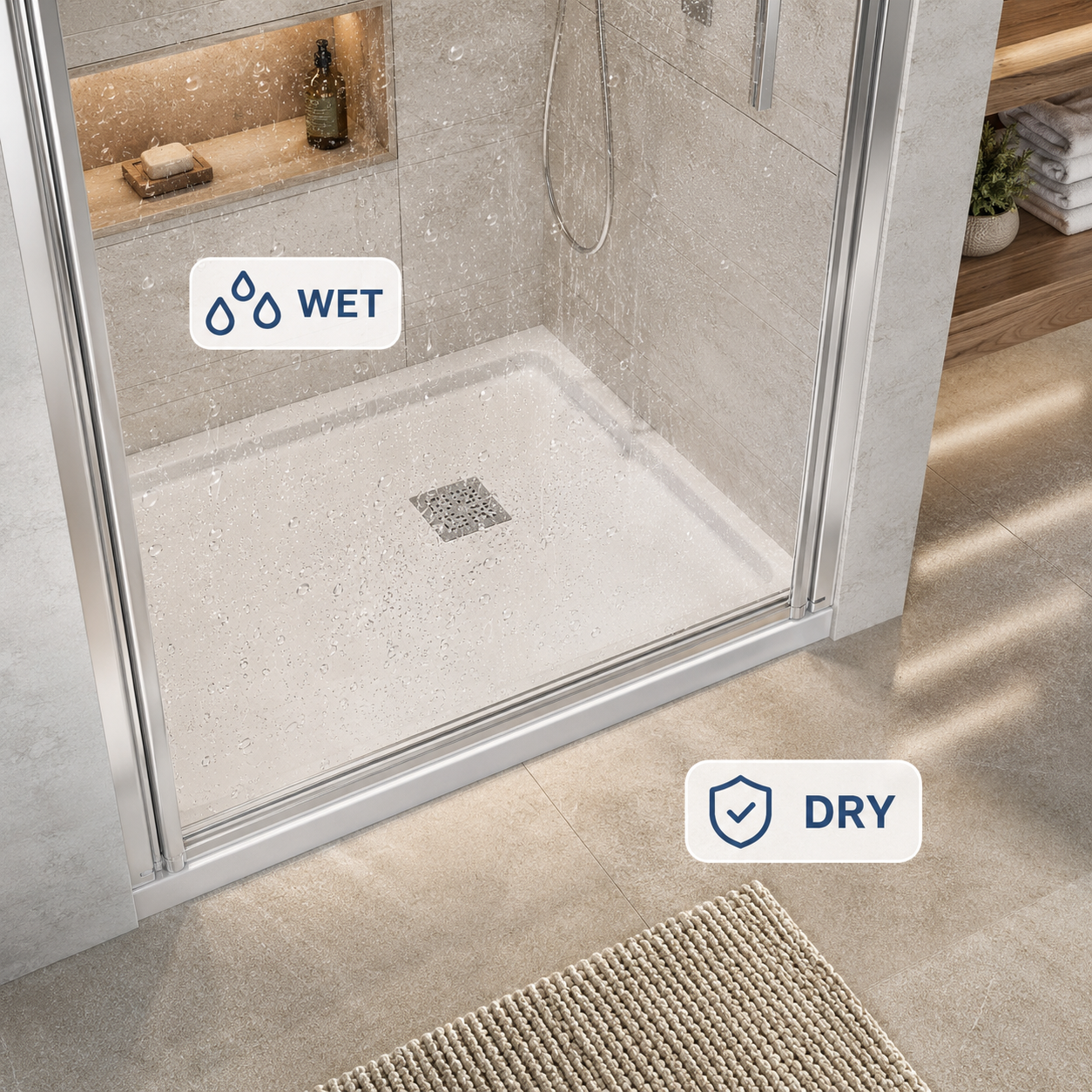 35.4 x 72 in Framed Pivot Shower Door - 35.4 x 72 in / Chrome view 2