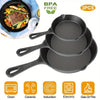 3-Pack 6"/8"/10" Kitchen Frying Pan Pre-Seasoned Cast Iron Frying Pan Set